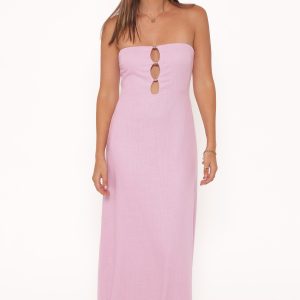 Bolton Strapless Maxi Dress - Lavender