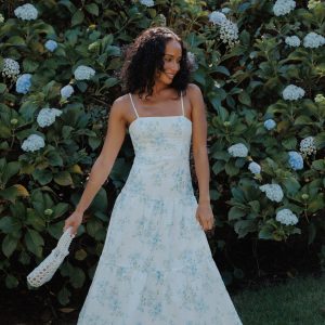 Botanique Midi Dress - Blue Floral
