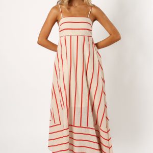 Brea Maxi Dress - Cream Stripe