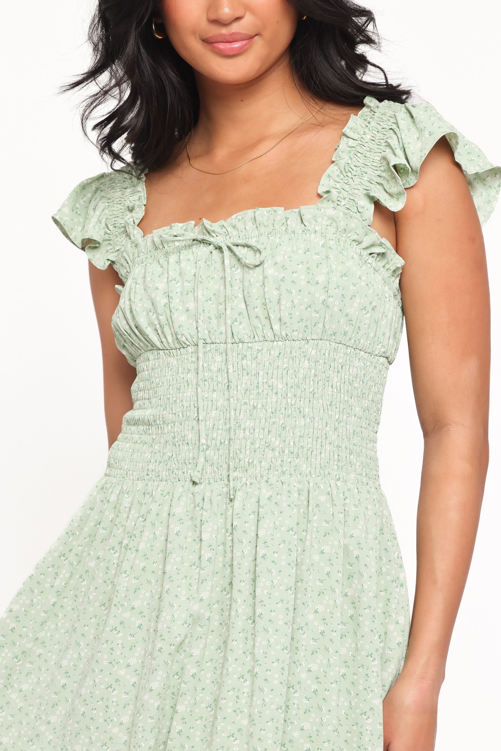 Bronte Midi Dress - Green Floral - Image 2