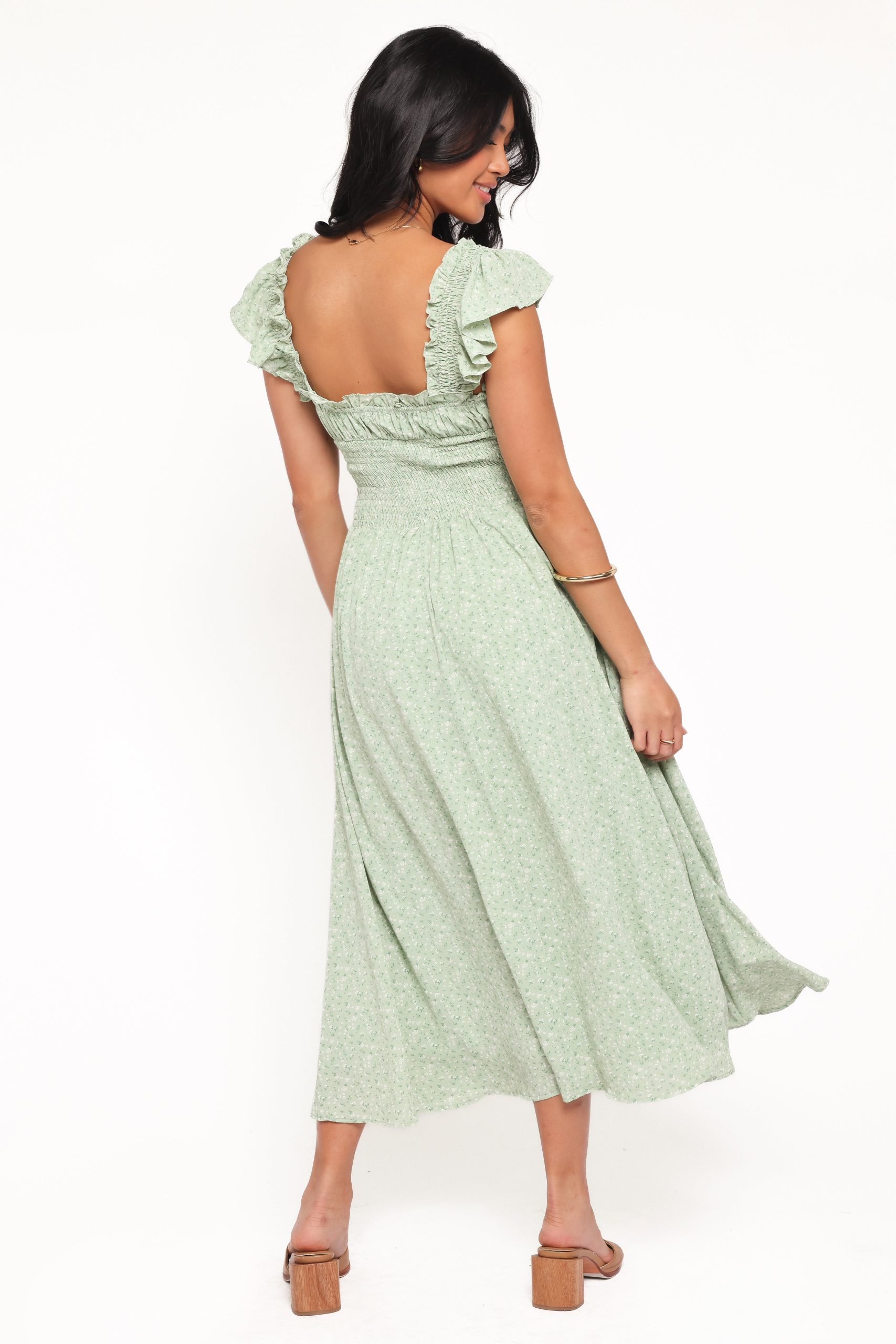 Bronte Midi Dress - Green Floral - Image 3