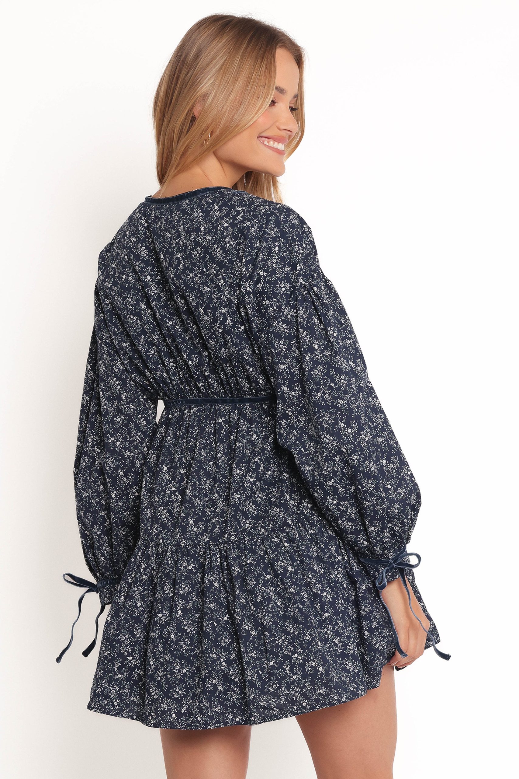 Brooklyn Mini Dress - Blue Floral - Image 6