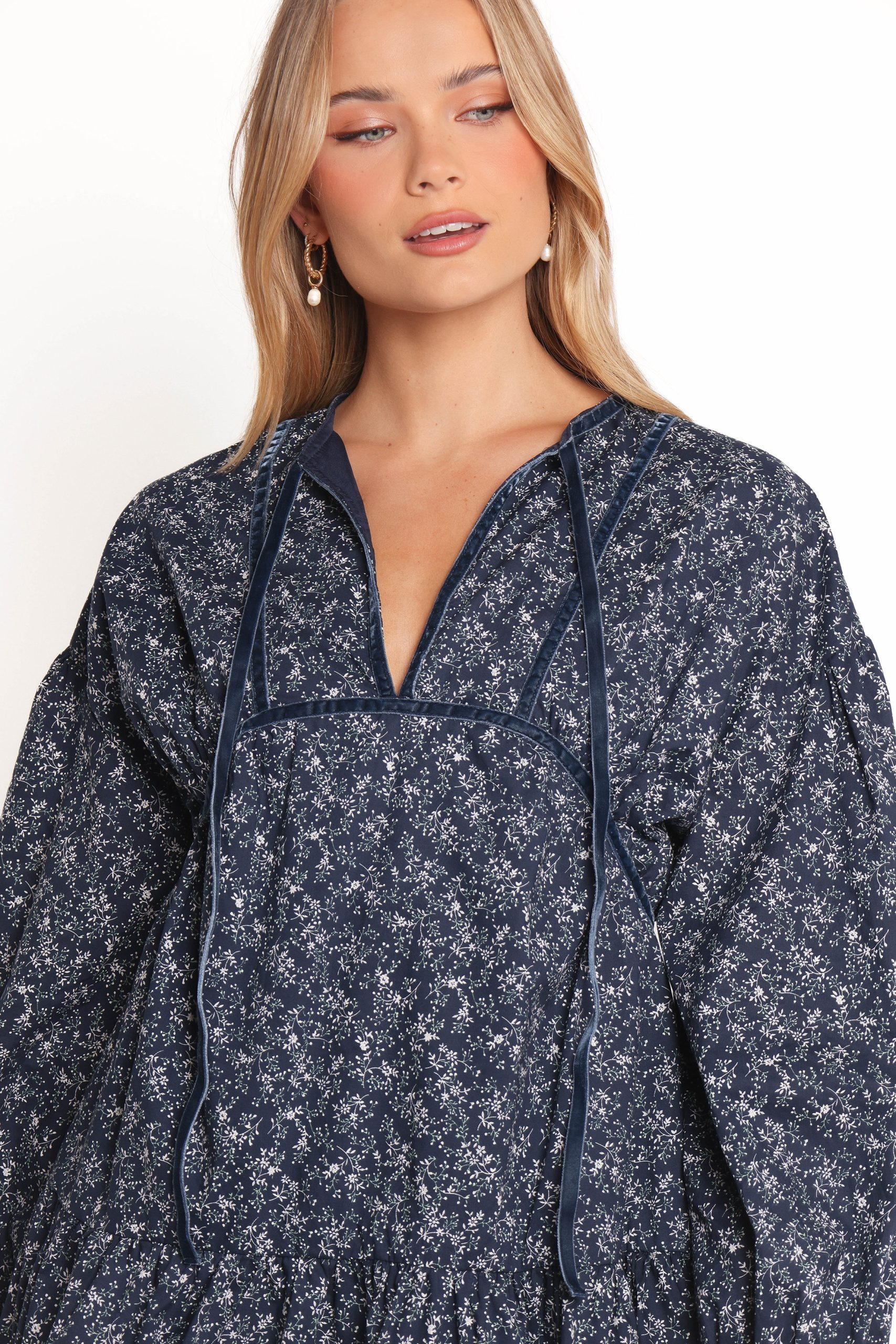 Brooklyn Mini Dress - Blue Floral - Image 8