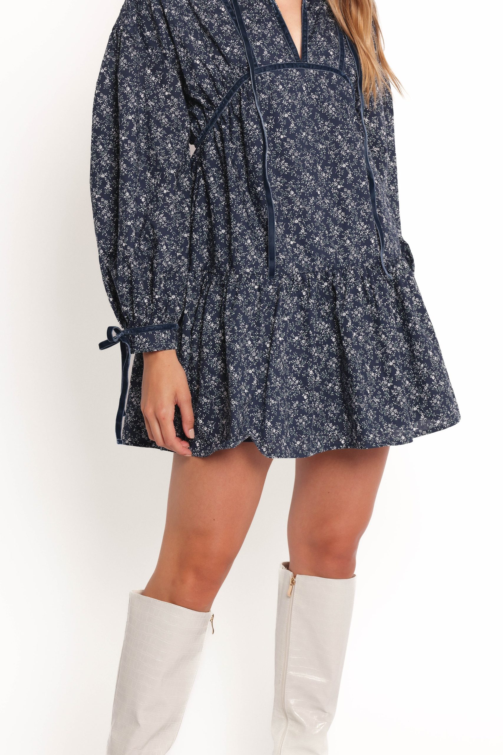 Brooklyn Mini Dress - Blue Floral - Image 10