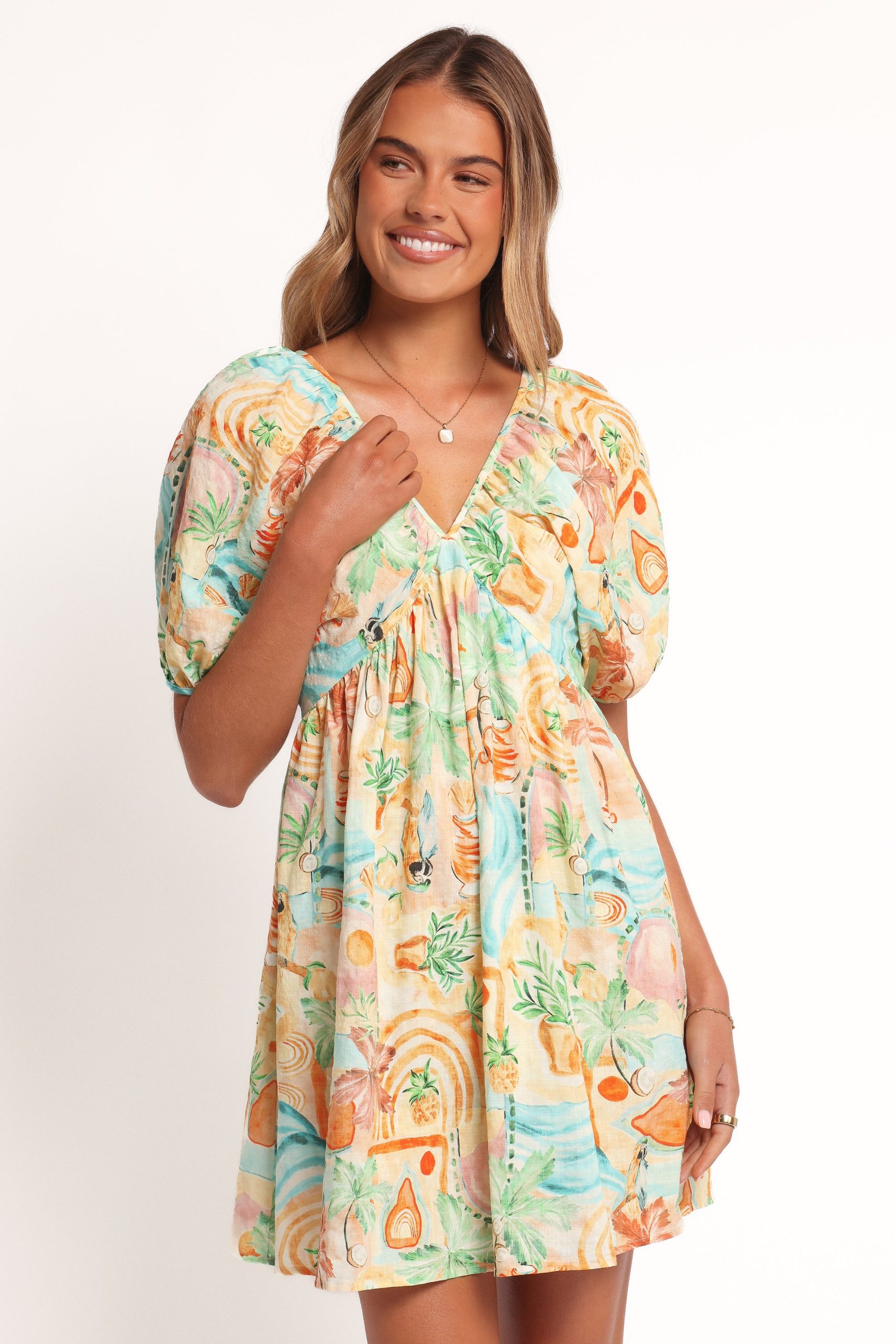 Cadhla Mini Dress - Golden Palm - Image 3