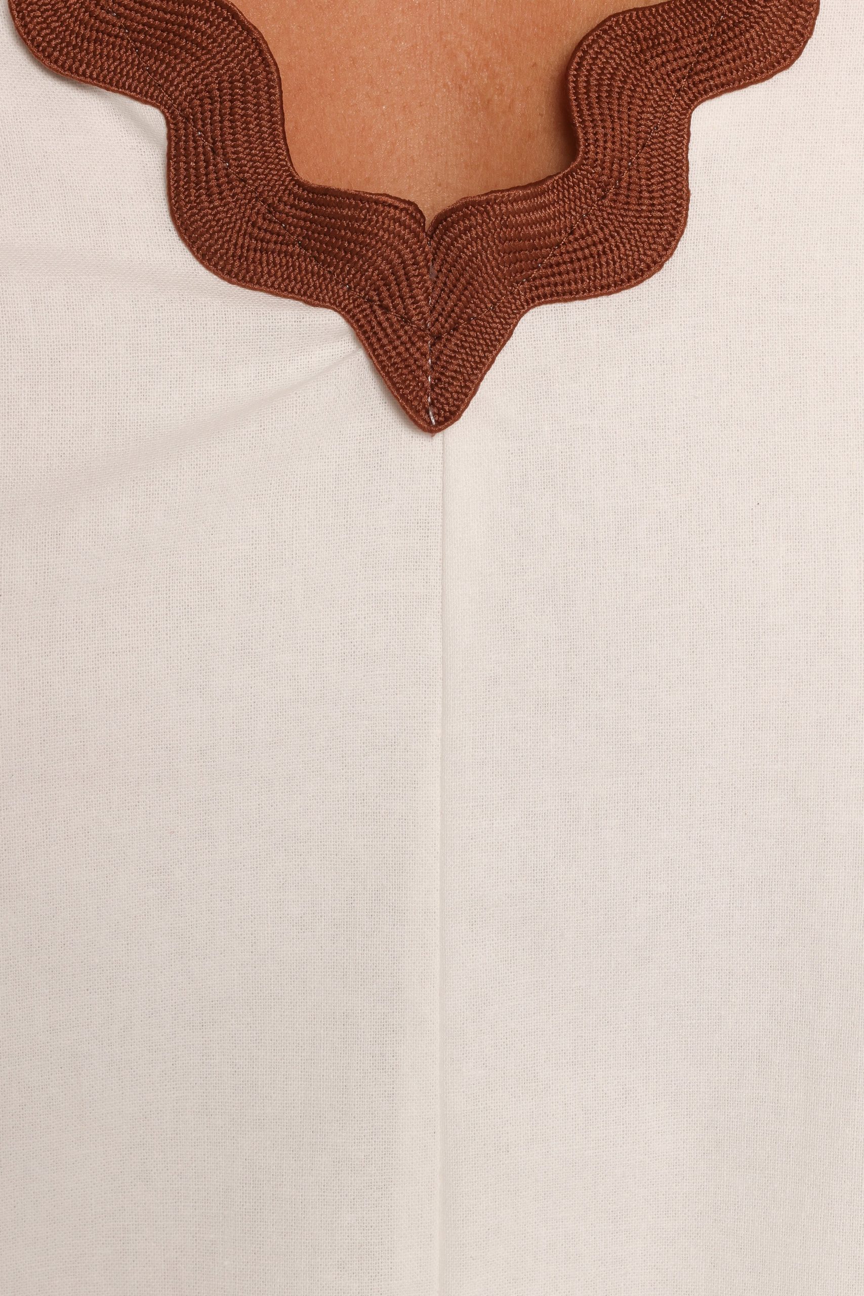 Calliope Mini Dress - White Tan - Image 9