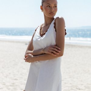 Calliope Mini Dress - White Tan