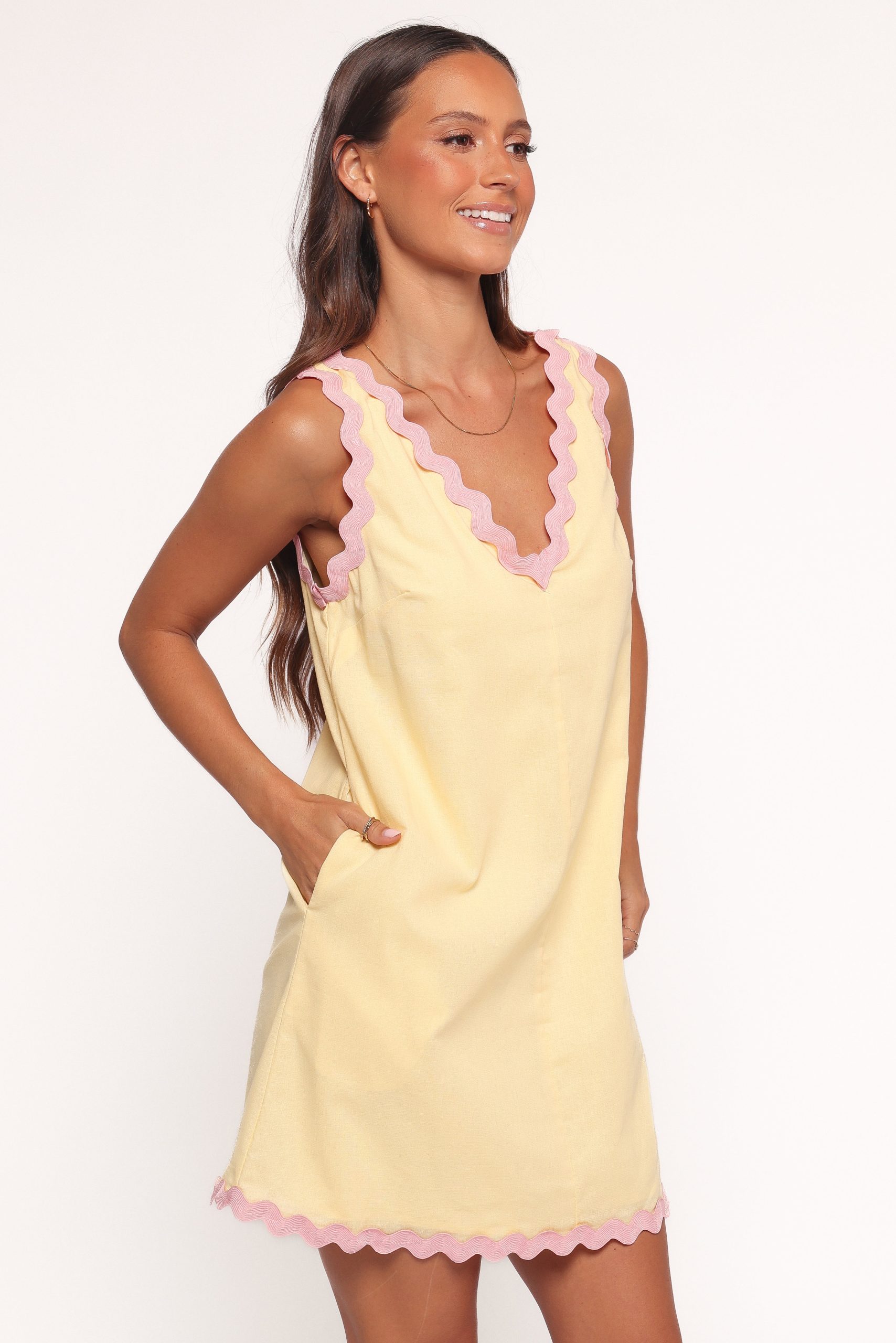 Calliope Mini Dress - Yellow Pink - Image 4