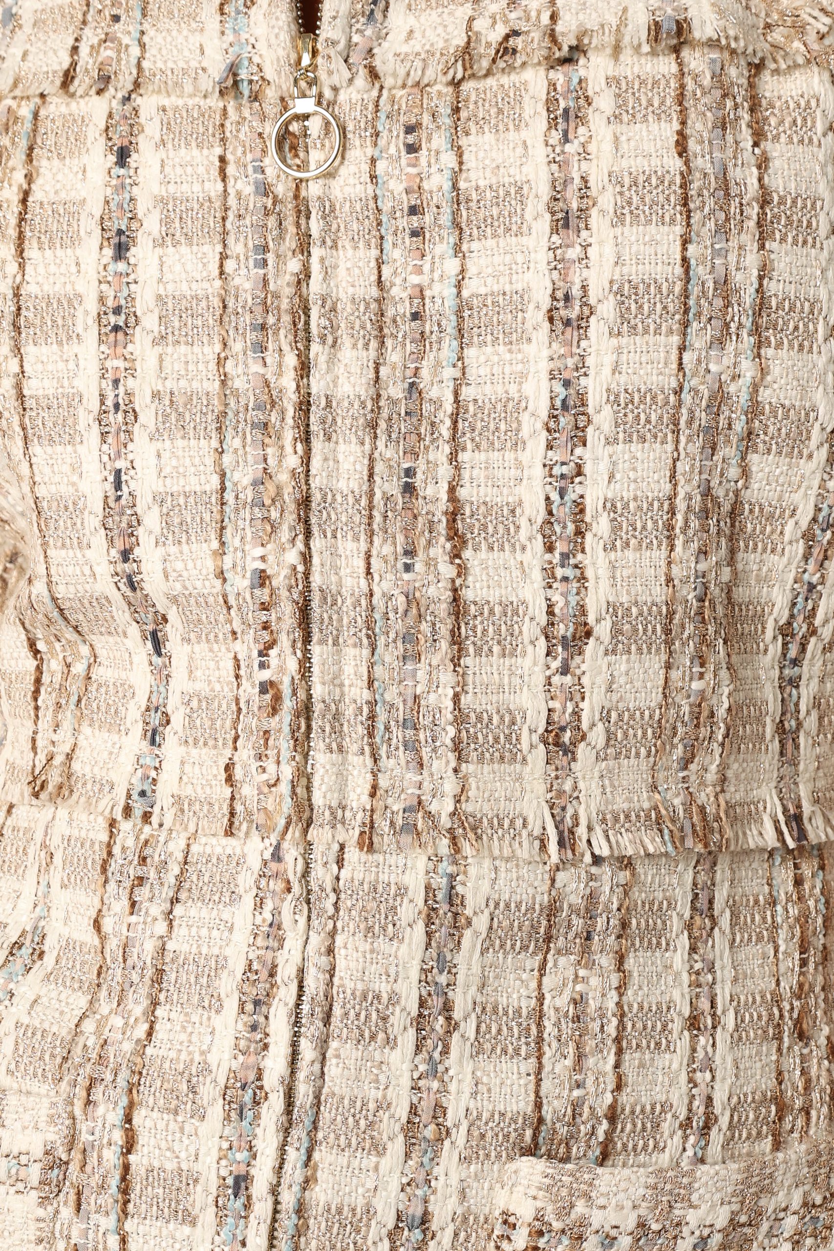 Calloway Mini Dress - Cream Tweed - Image 8