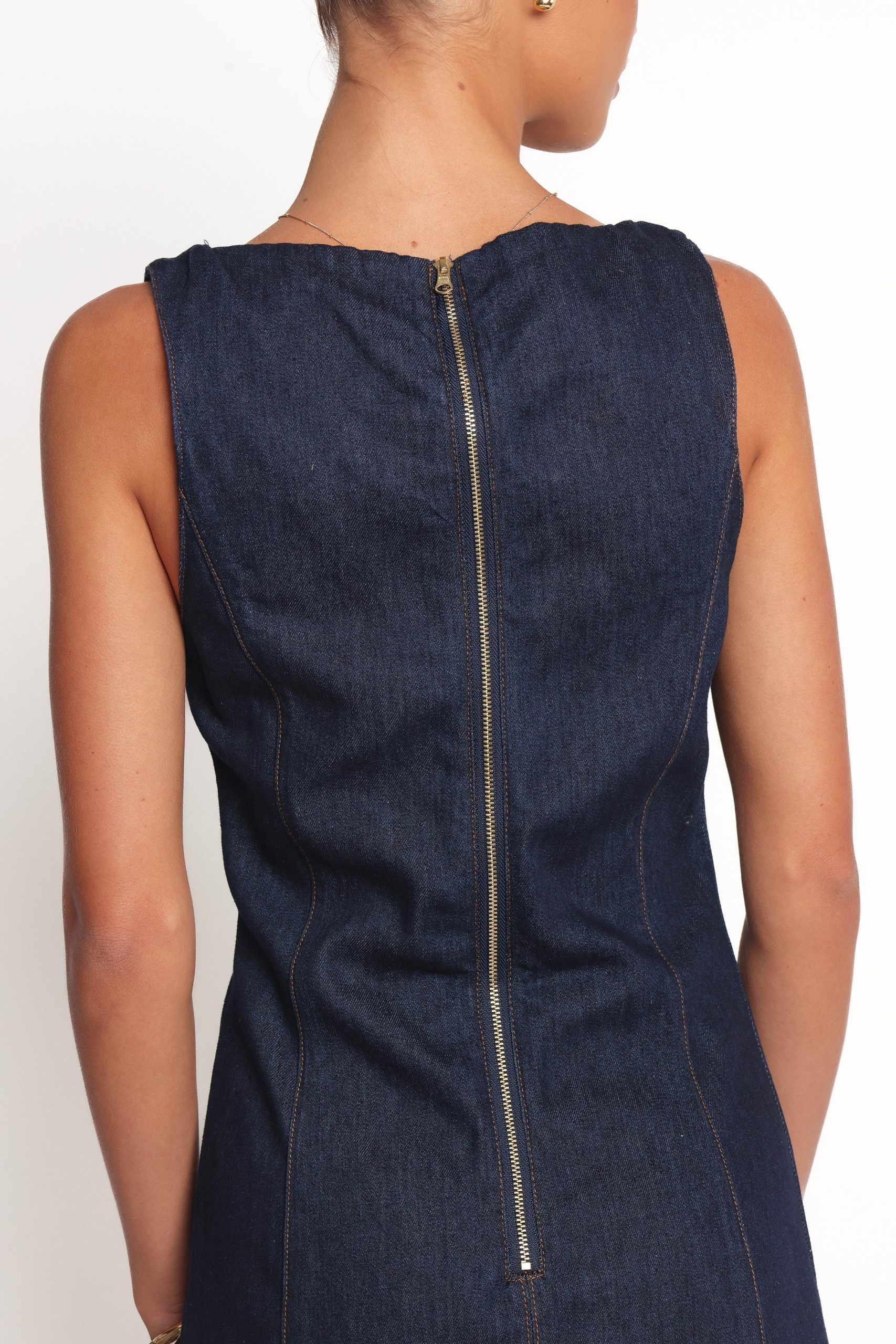 Calyx Mini Dress - Dark Denim - Image 4