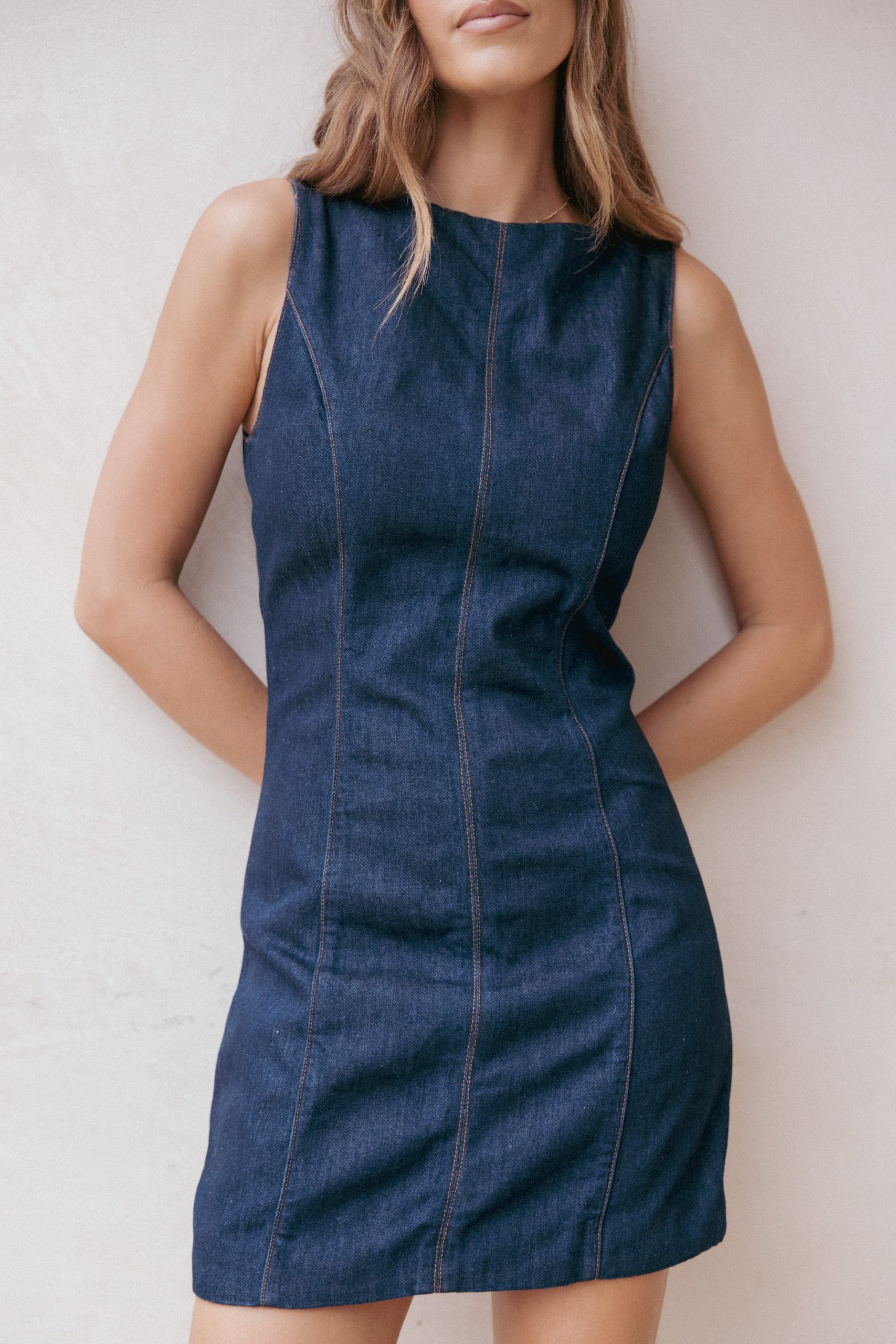 Calyx Mini Dress - Dark Denim - Image 7