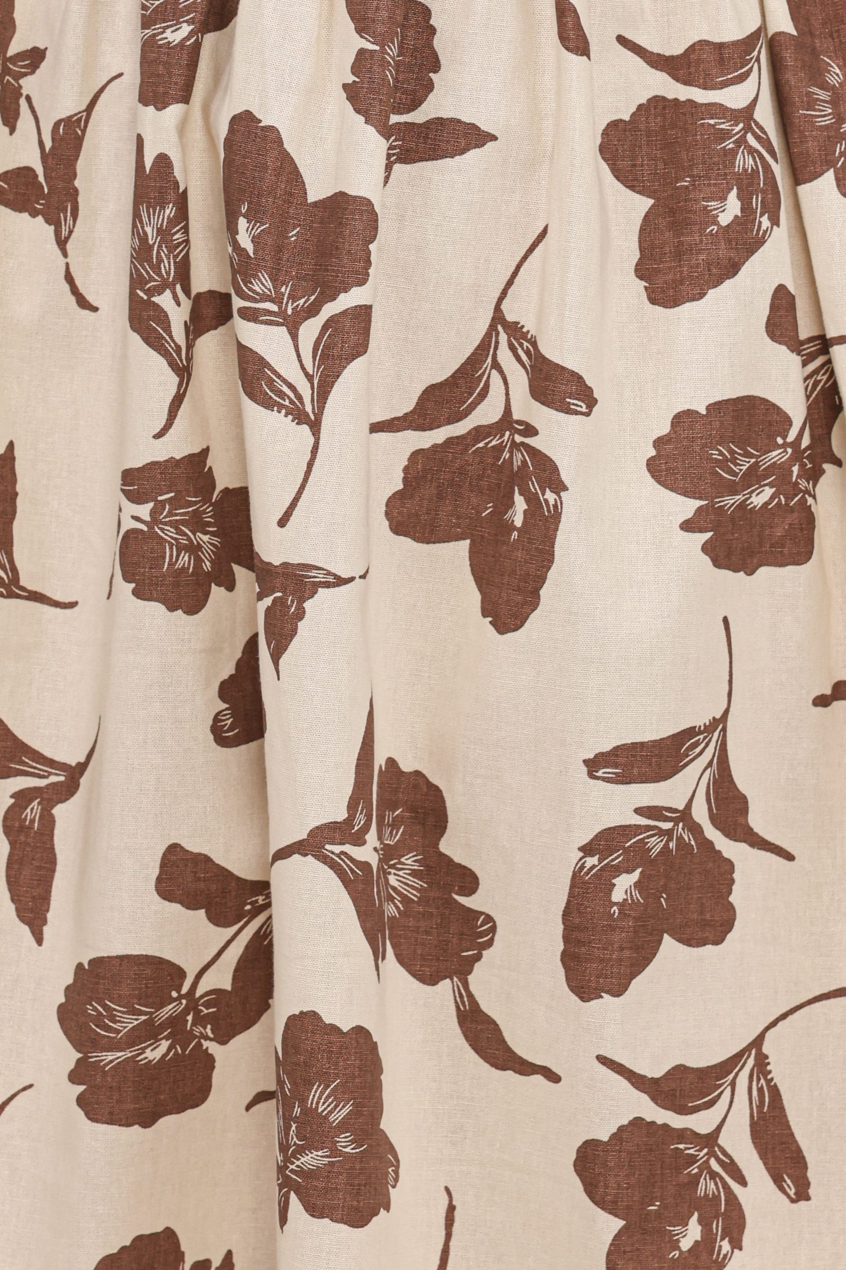 Cambria Long Sleeve Mini Dress - Brown/White - Image 6