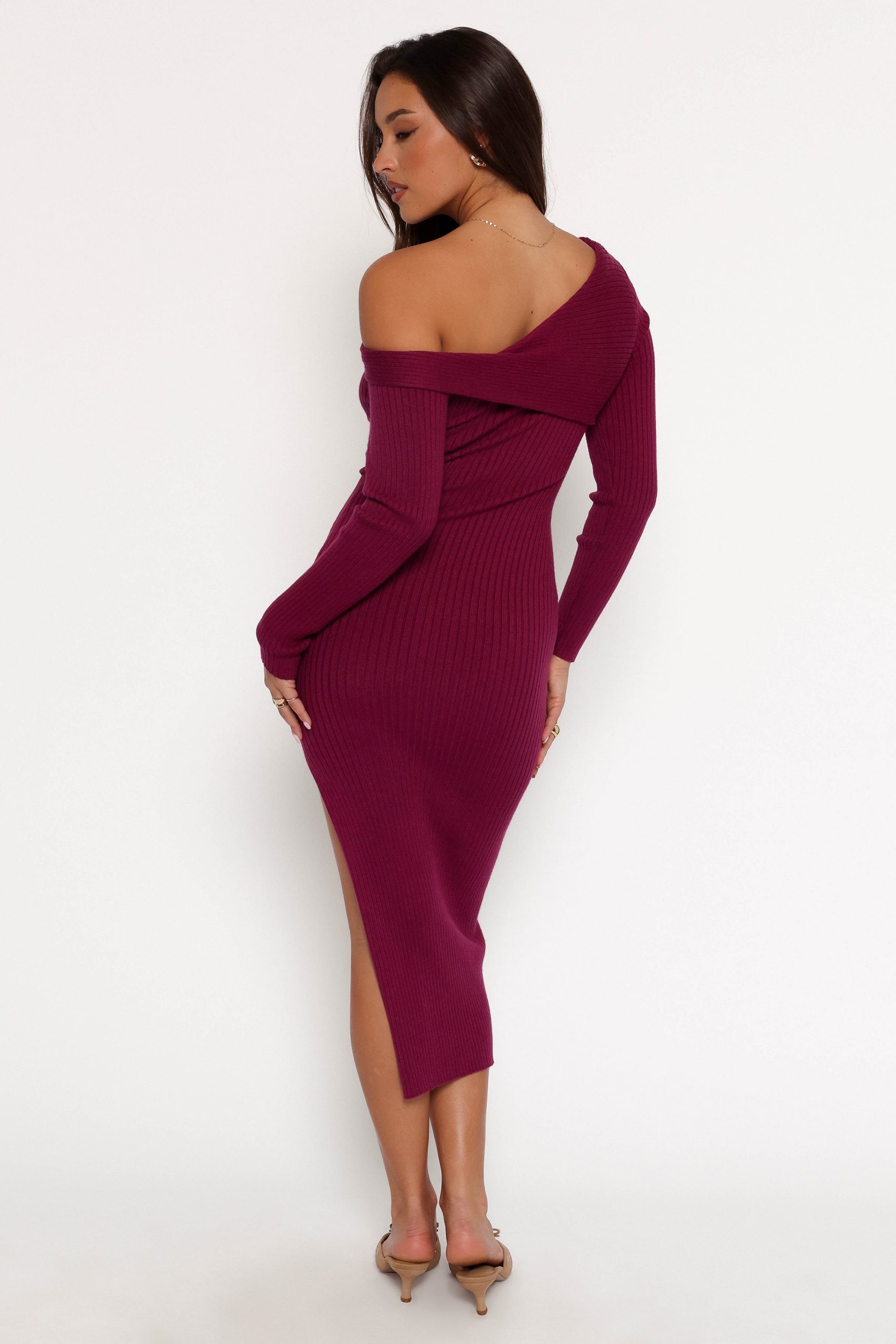 Cammie Long Sleeve Midi Dress - Fuchsia - Image 4
