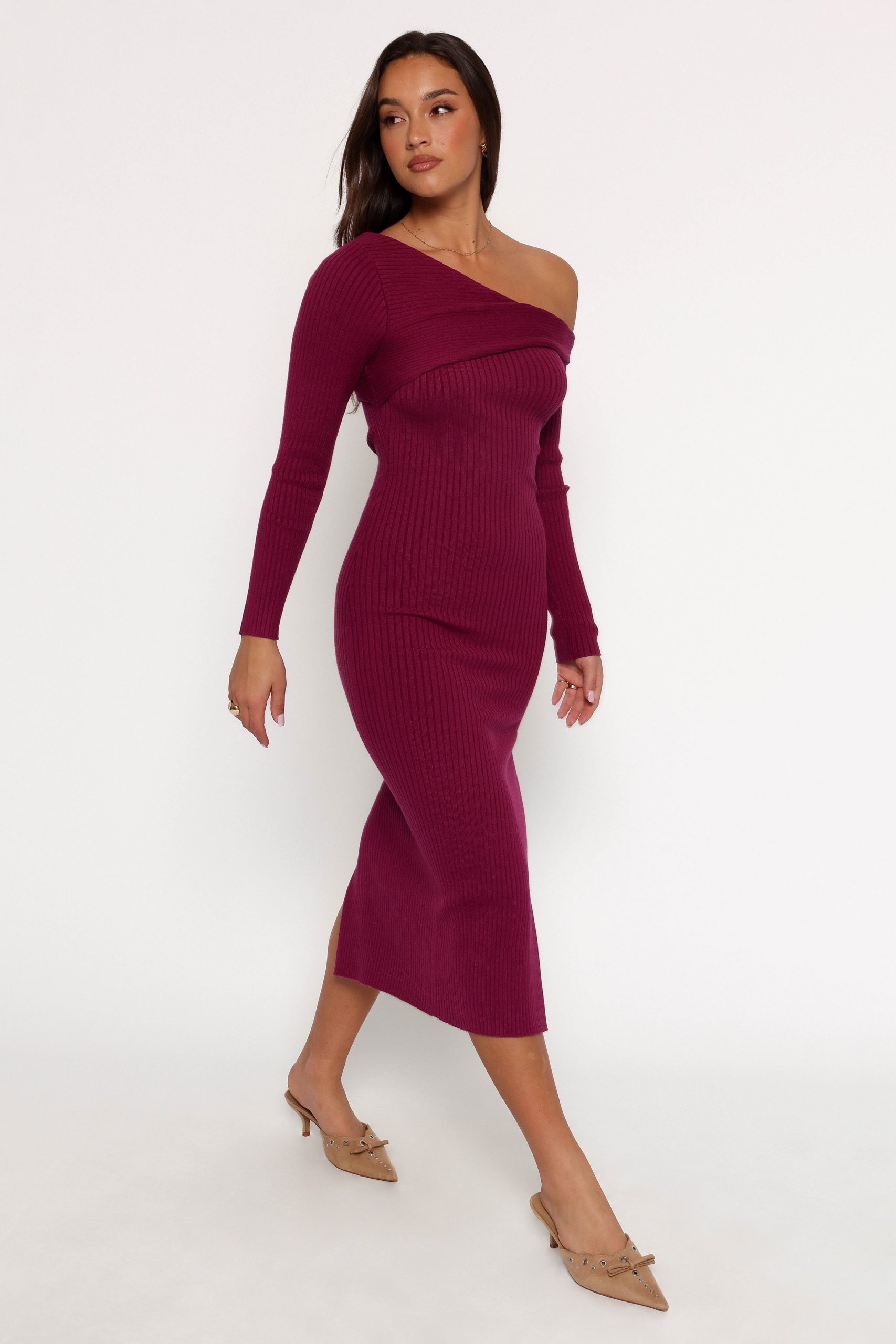 Cammie Long Sleeve Midi Dress - Fuchsia - Image 5