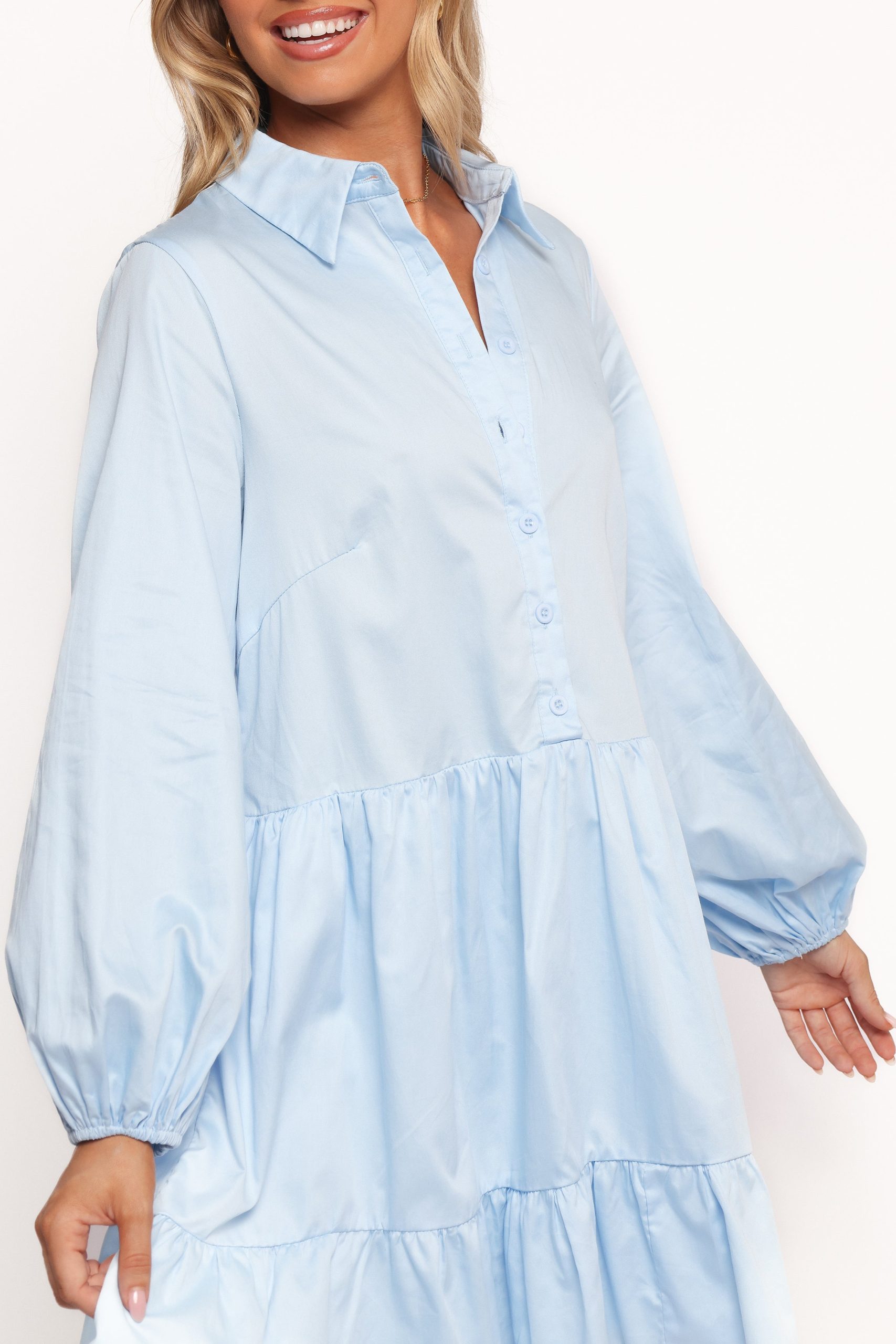 Carlotta Long Sleeve Mini Dress - Blue - Image 5