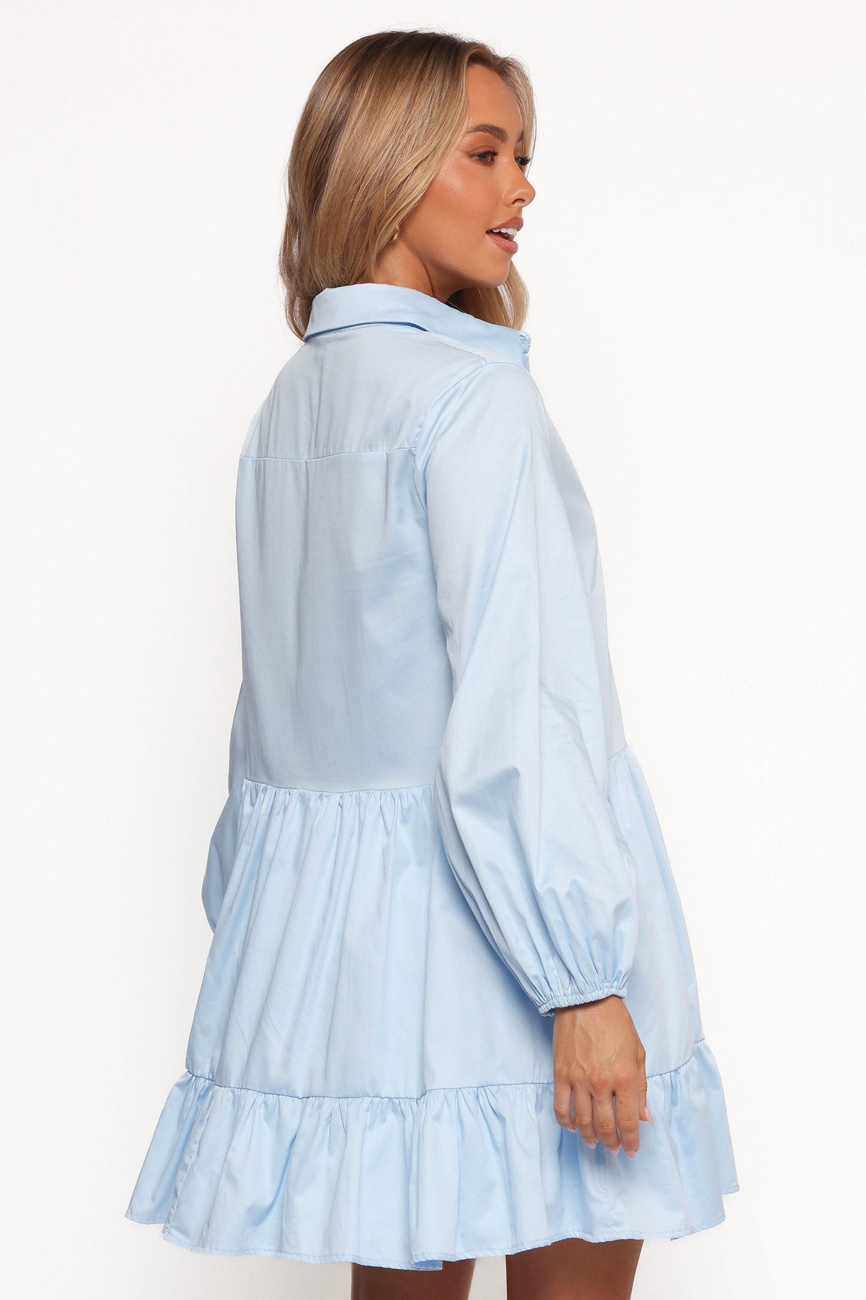 Carlotta Long Sleeve Mini Dress - Blue - Image 4