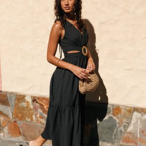 Carmella Midi Dress - Black
