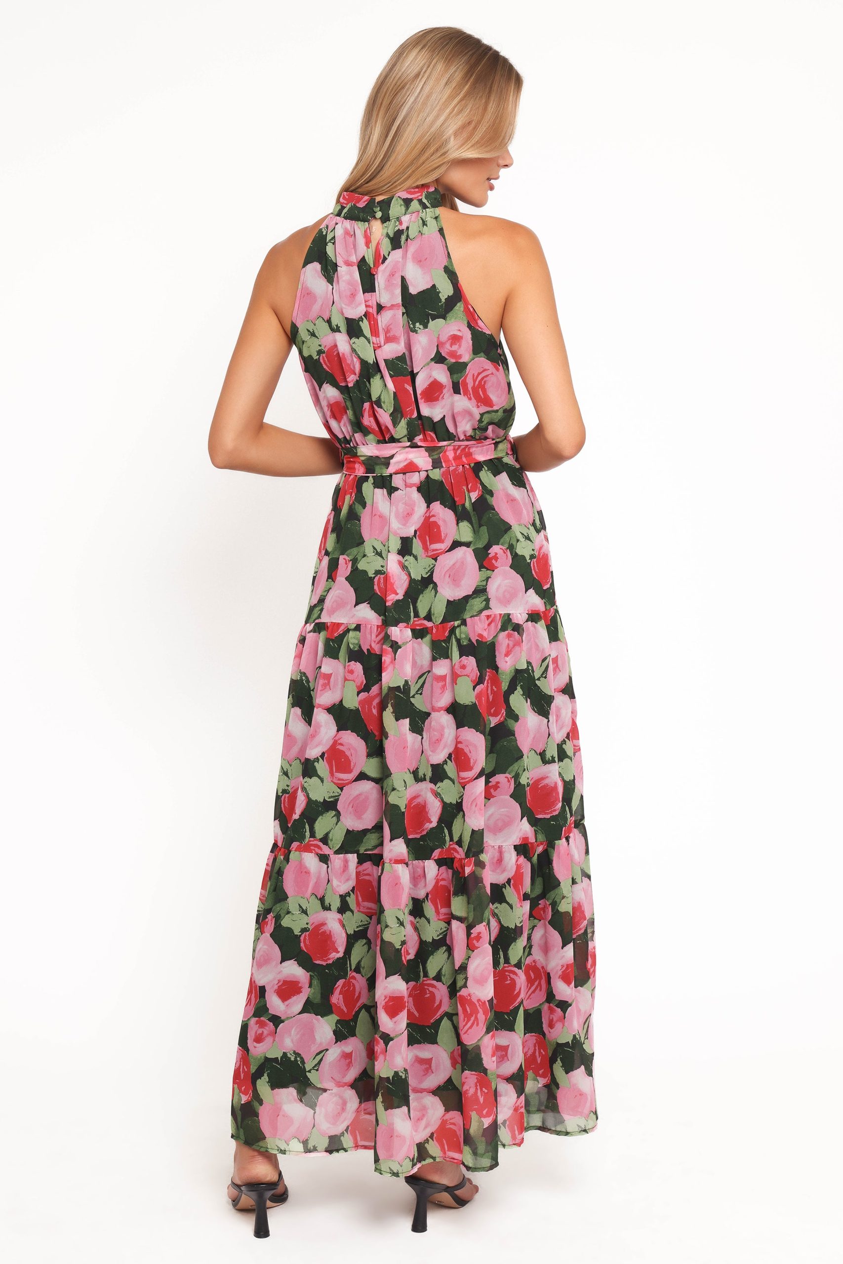 Caroline Maxi Halter Dress - Black Floral - Image 3