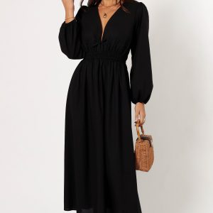 Cece Long Sleeve Maxi Dress - Black