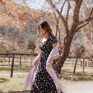 Cecelia Puff Sleeve Maxi Dress - Black Floral