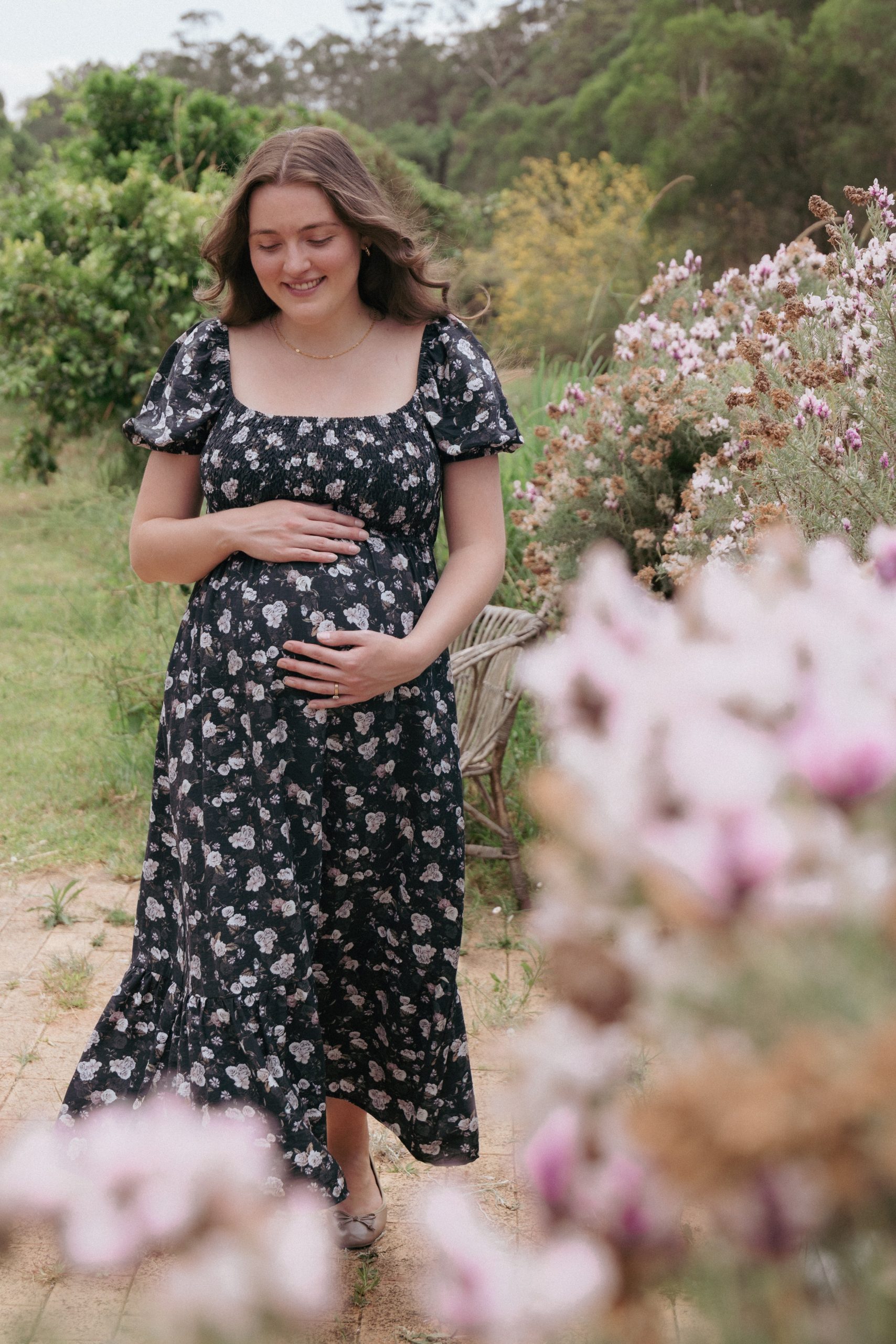 Cecelia Puff Sleeve Maxi Dress - Black Floral - Image 8
