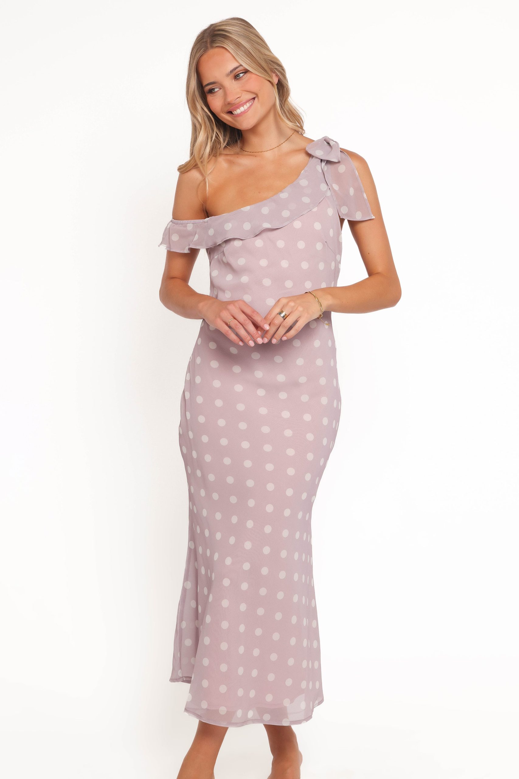Celestine Maxi Dress - Lavender Polka Dot - Image 3