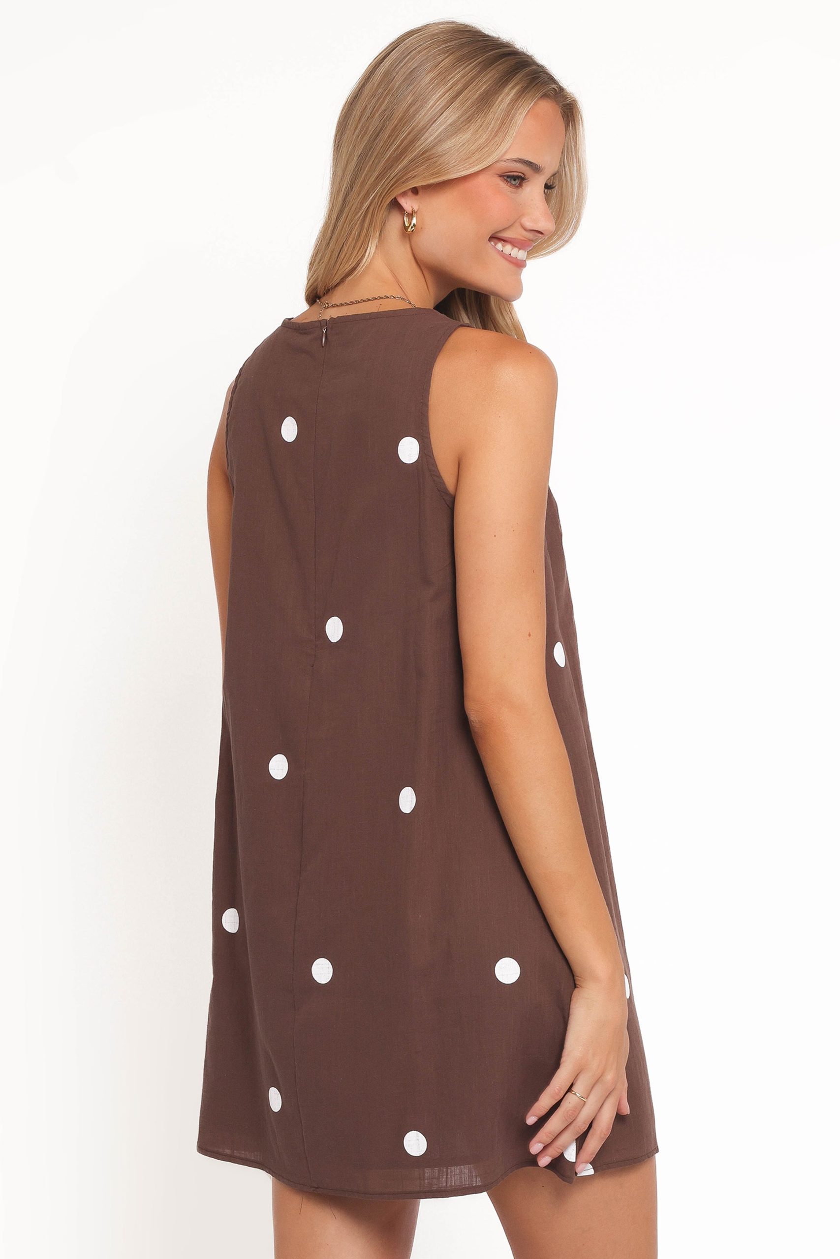 Chantelle Mini Dress - Chocolate Polka Dot - Image 4