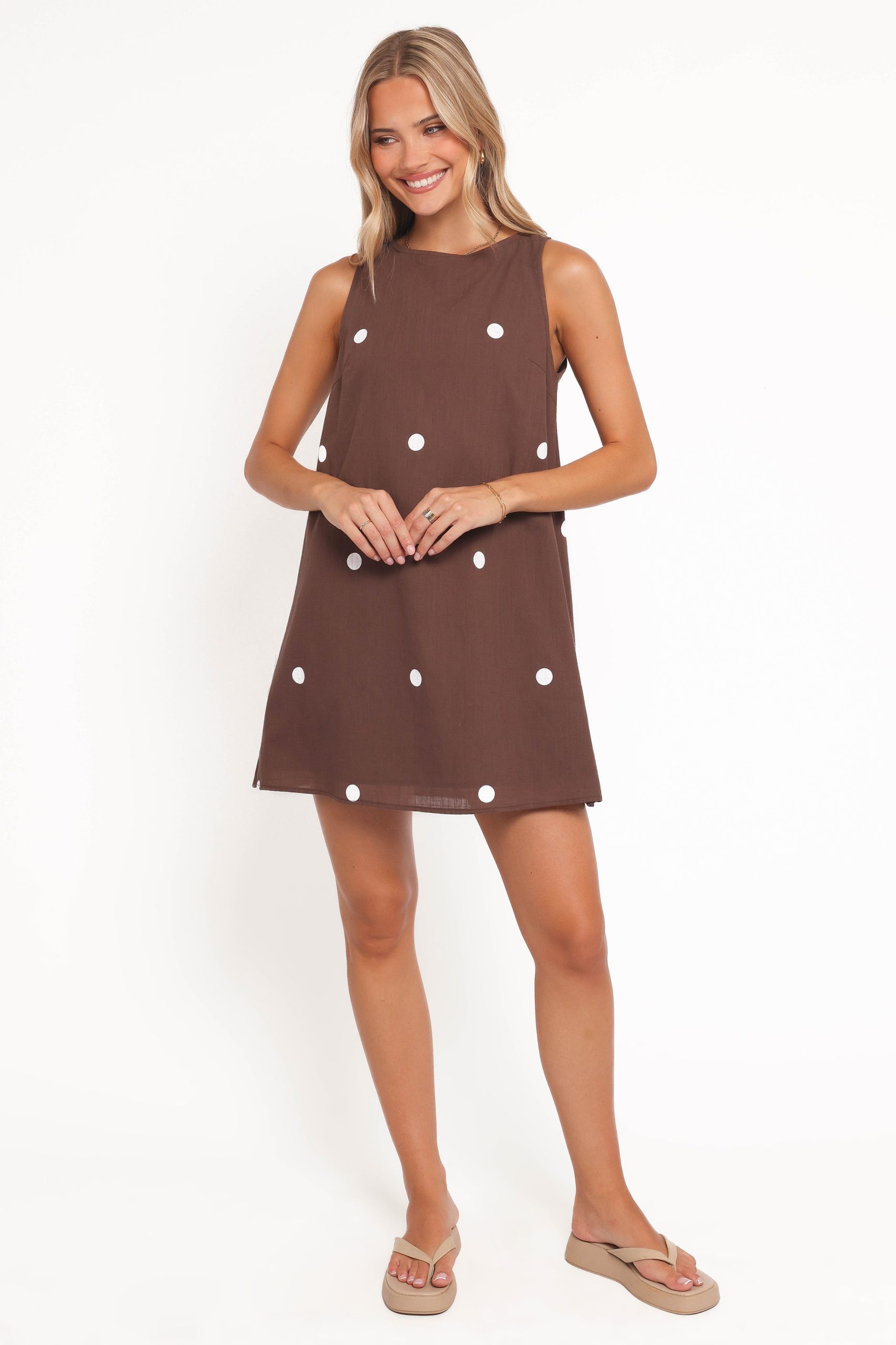 Chantelle Mini Dress - Chocolate Polka Dot - Image 5