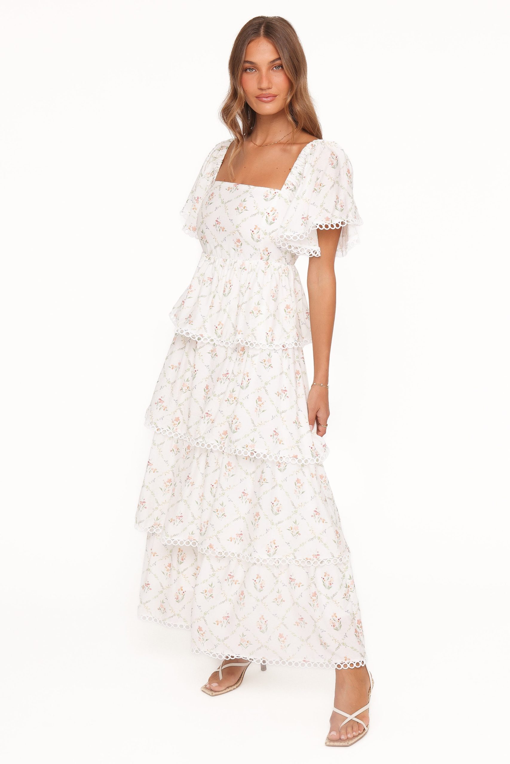 Chapel Maxi Dress - White Vintage Floral - Image 4