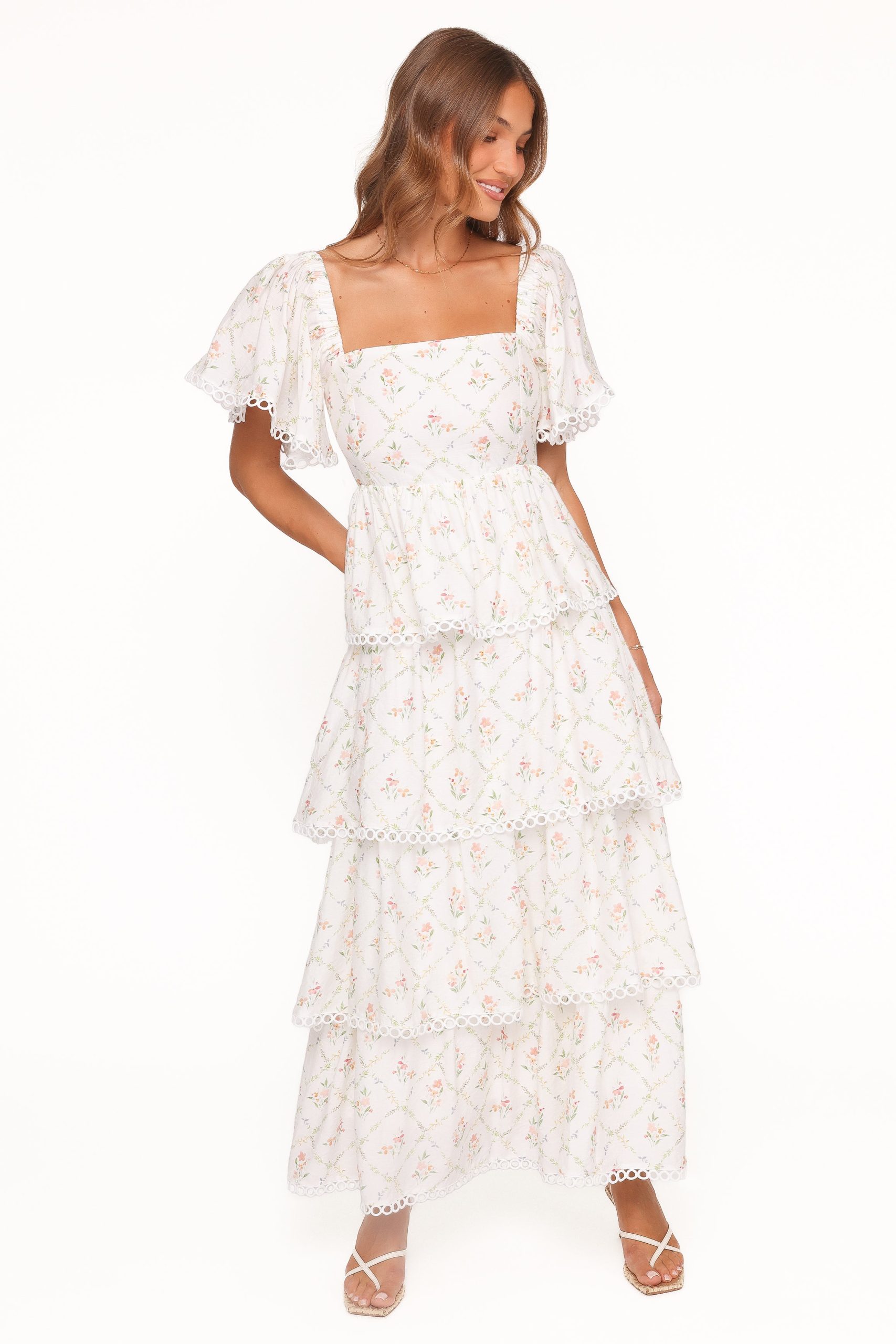 Chapel Maxi Dress - White Vintage Floral - Image 2