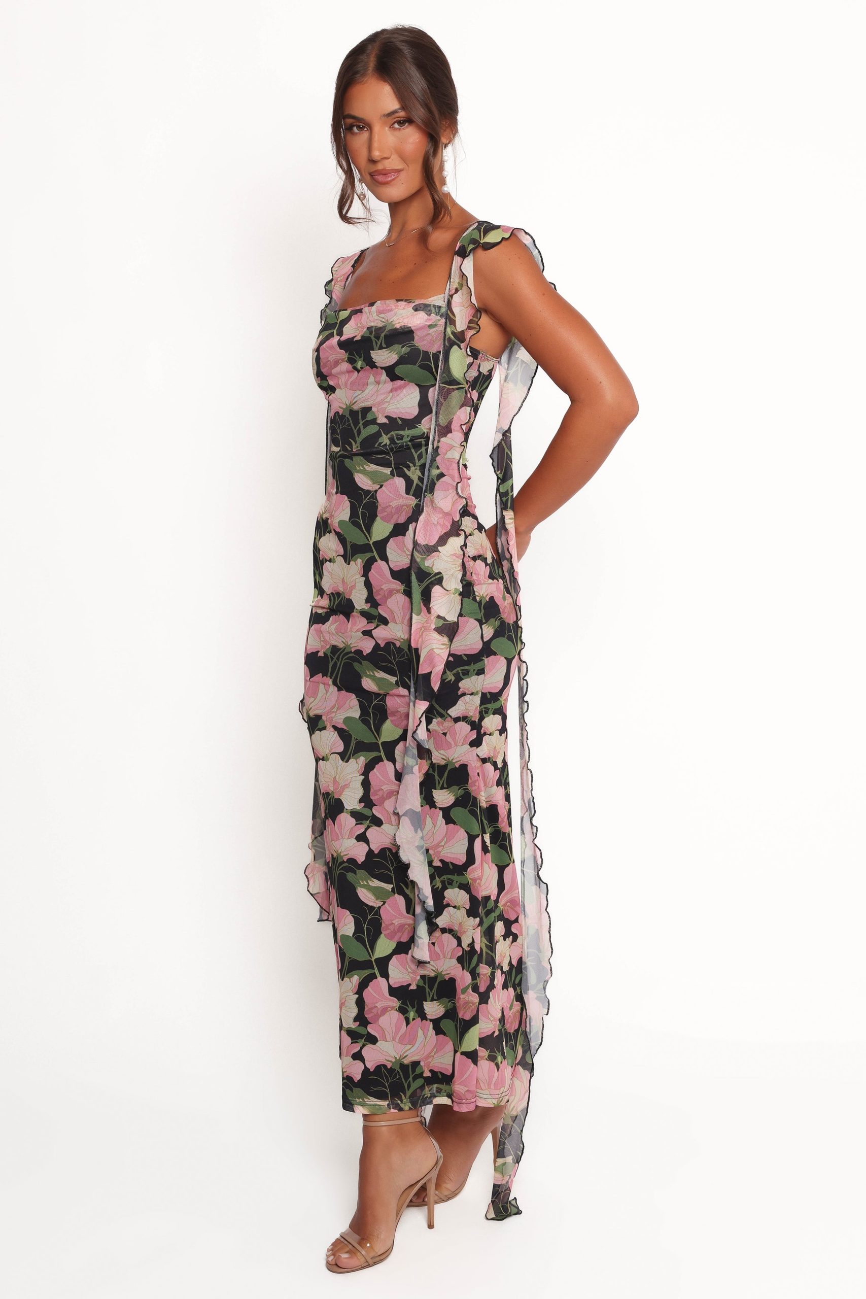 Chiara Maxi Dress - Black Floral - Image 3
