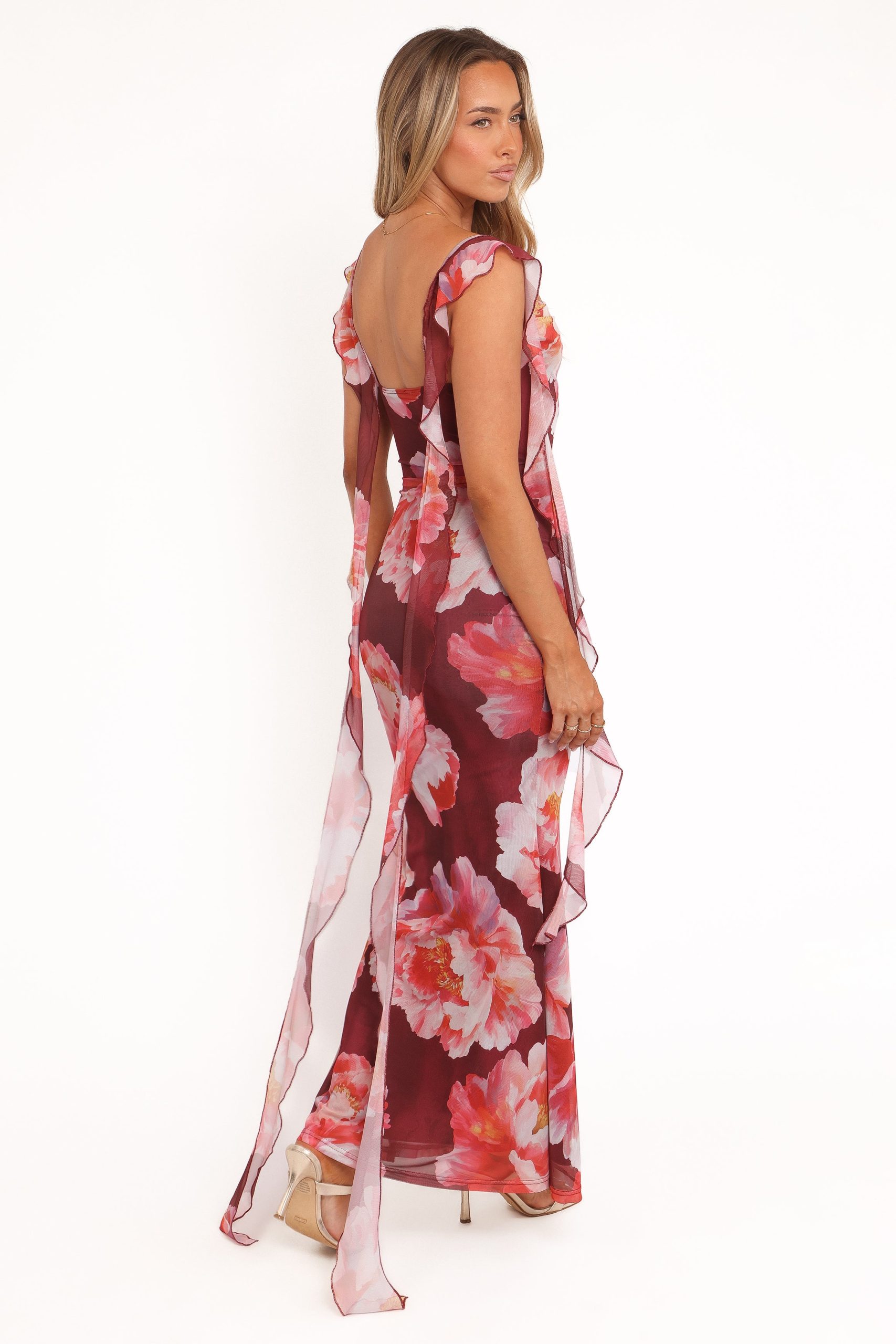 Chiara Maxi Dress - Burgundy Peony - Image 3