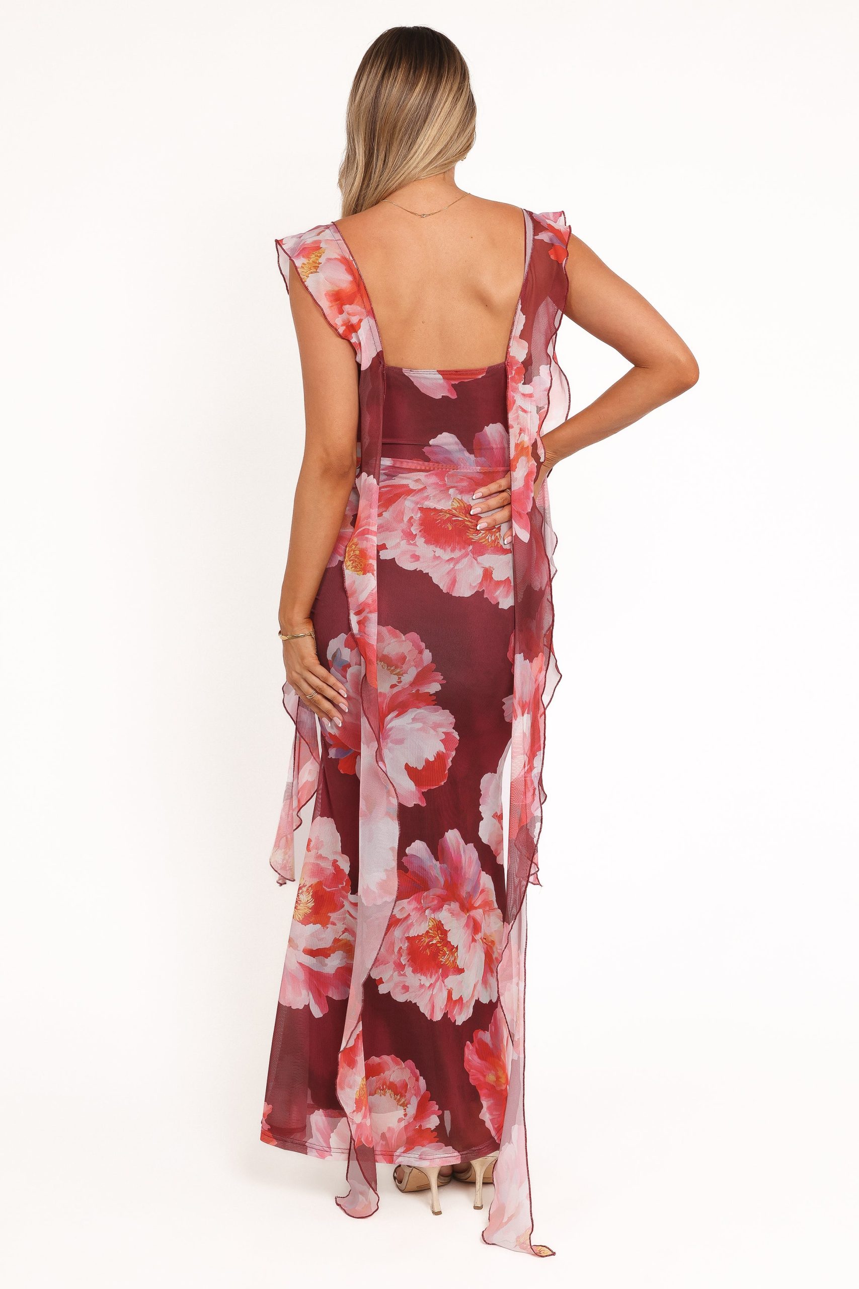 Chiara Maxi Dress - Burgundy Peony - Image 5