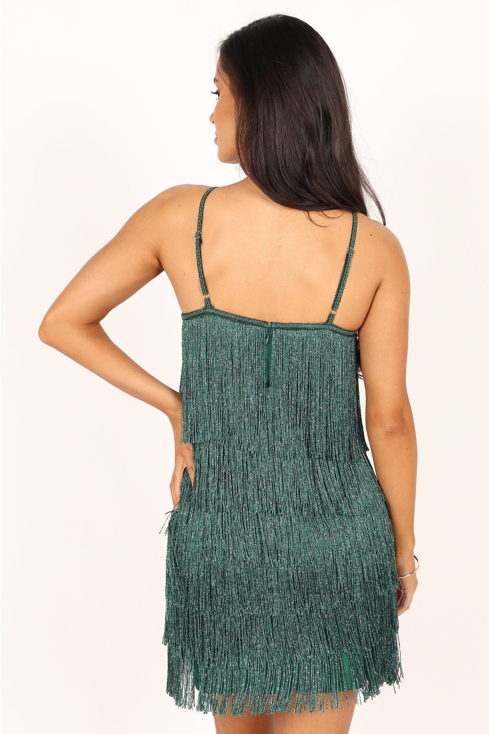 Chrissy Halterneck Mini Dress - Dark Green - Image 3