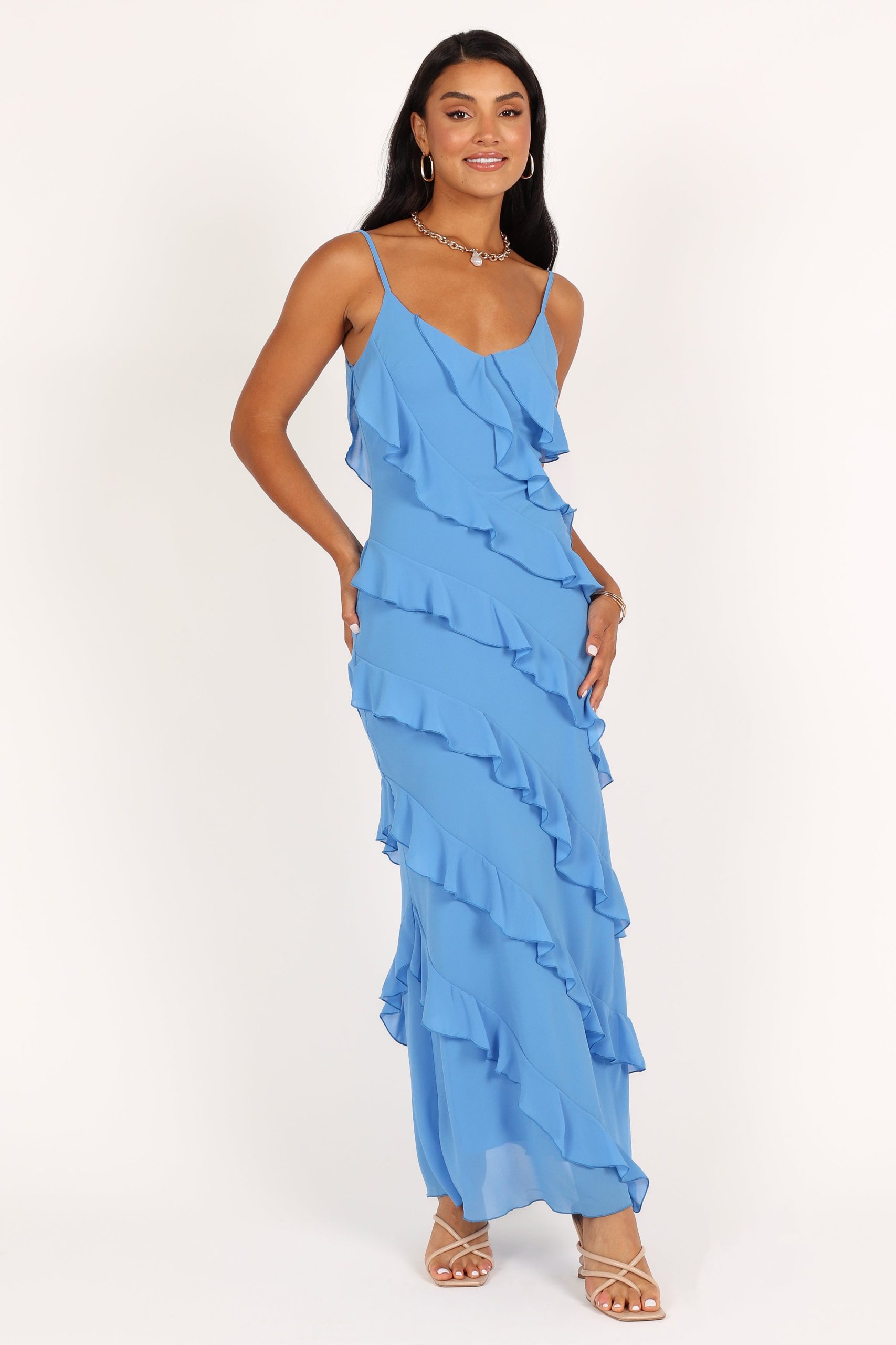 Ciao Ruffles Maxi Dress - Blue - Image 3