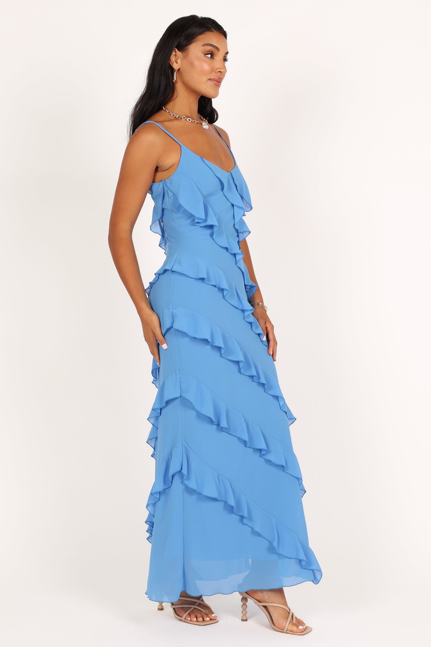 Ciao Ruffles Maxi Dress - Blue - Image 7