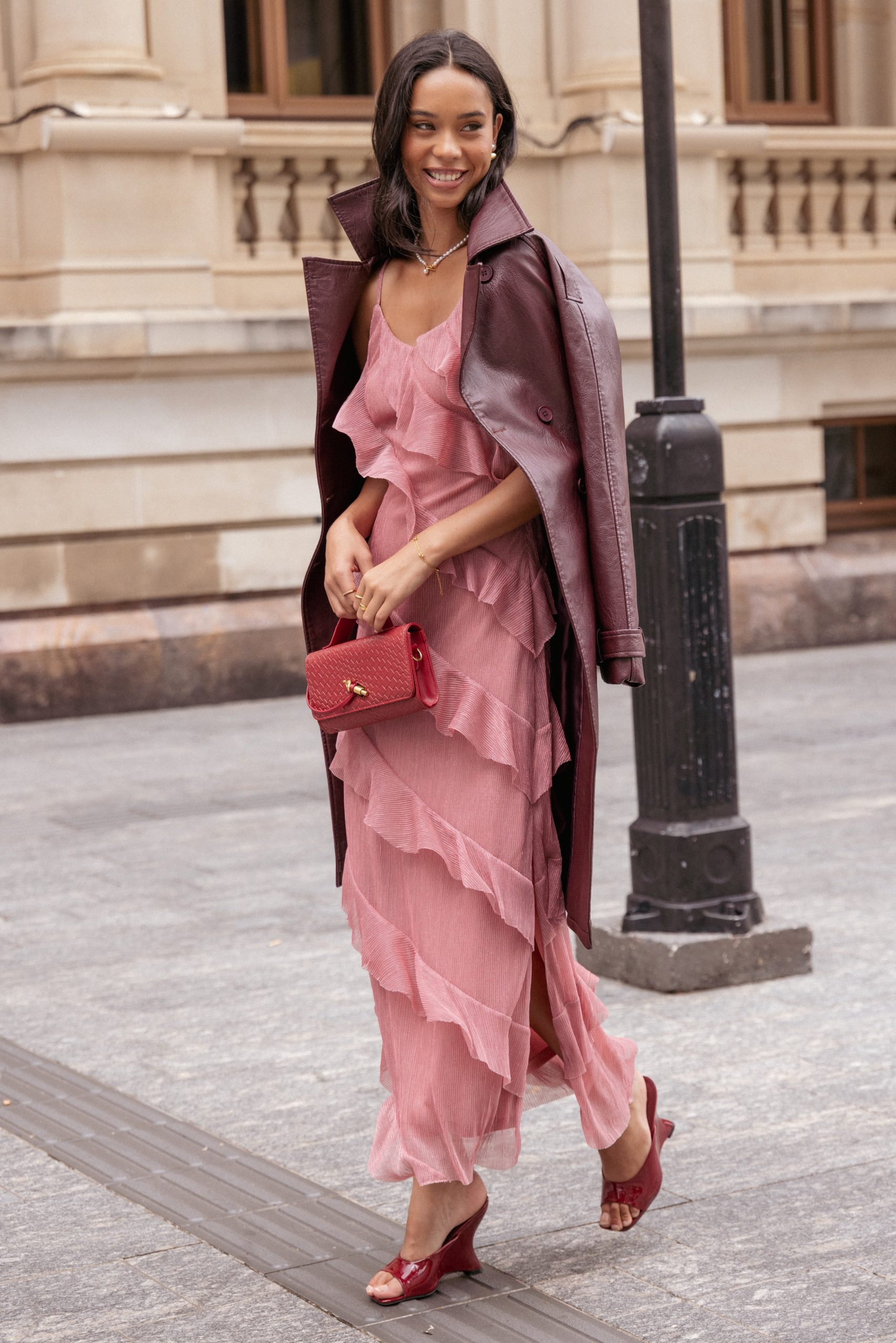 Ciao Ruffles Maxi Dress - Pink - Image 8