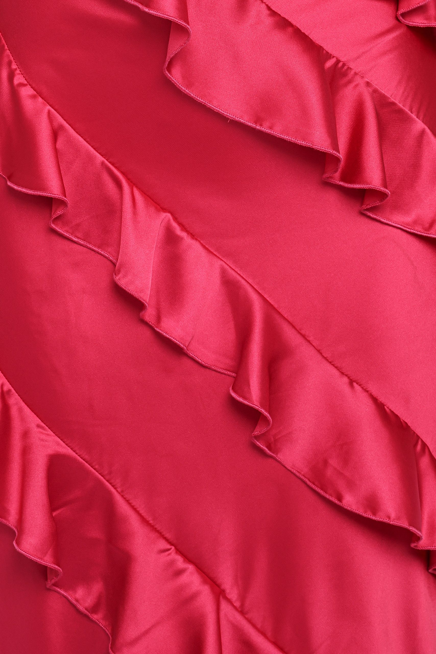 Ciao Ruffles Maxi Satin Dress - Fuchsia - Image 7