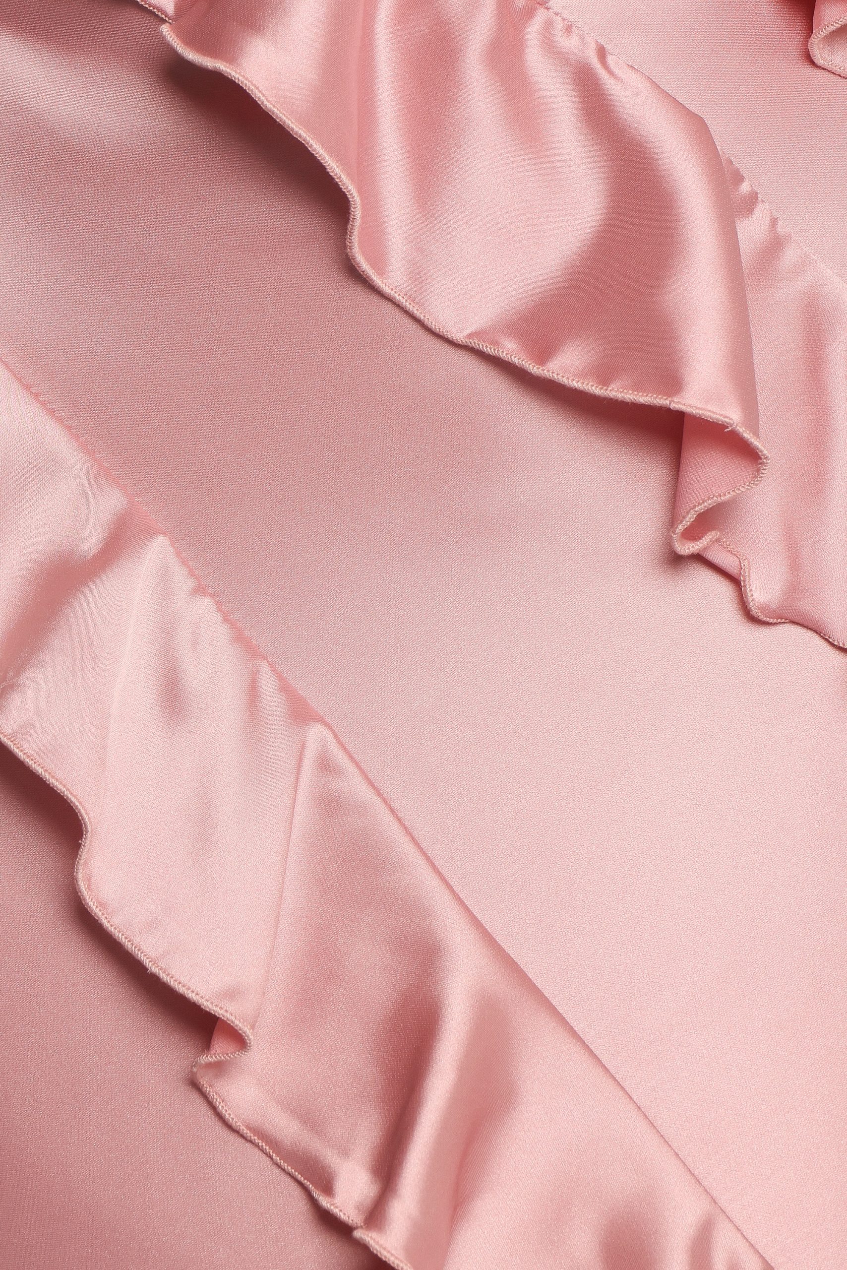 Ciao Ruffles Maxi Satin Dress - Pink - Image 8