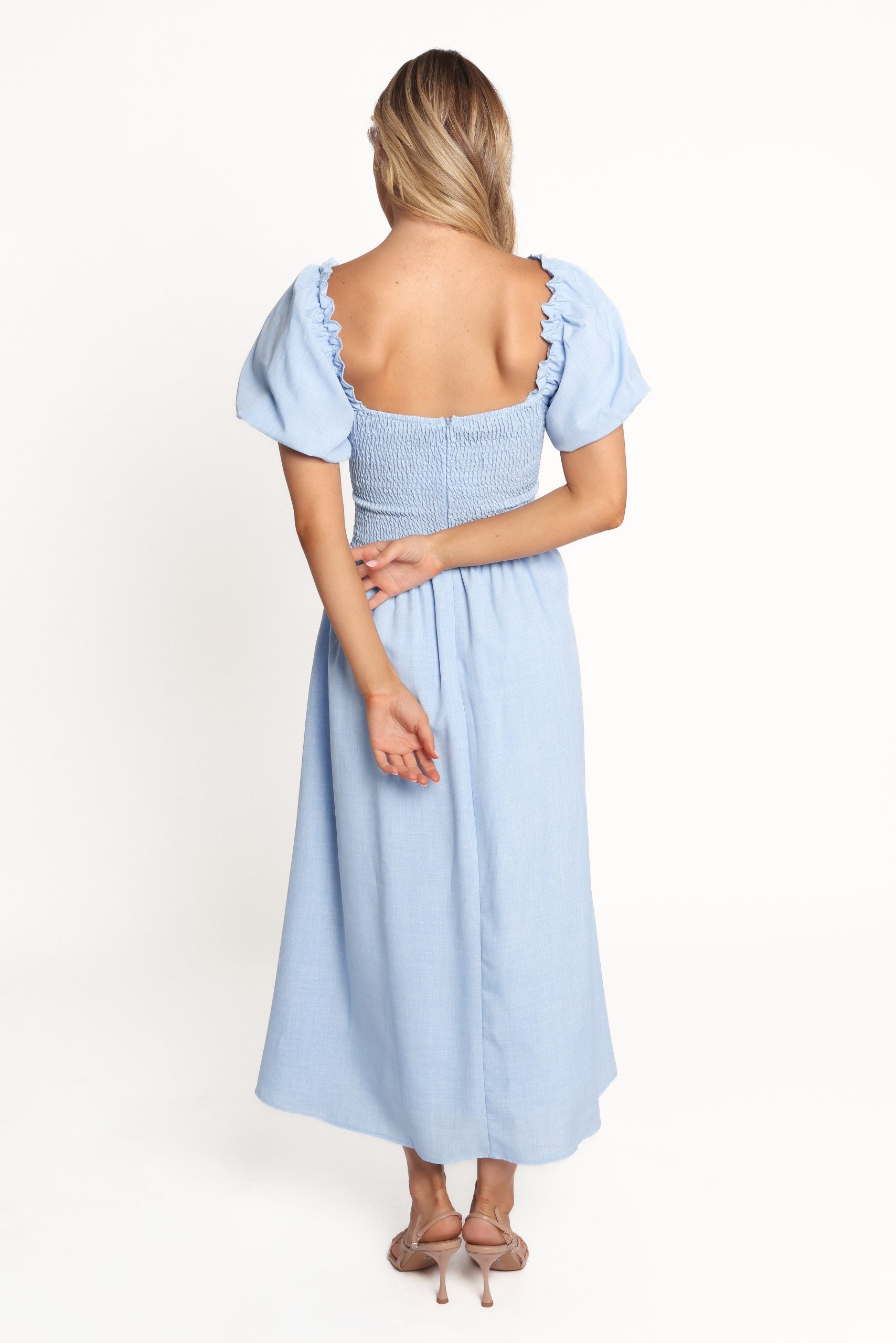 Cintra Puff Sleeve Maxi Dress - Blue - Image 5