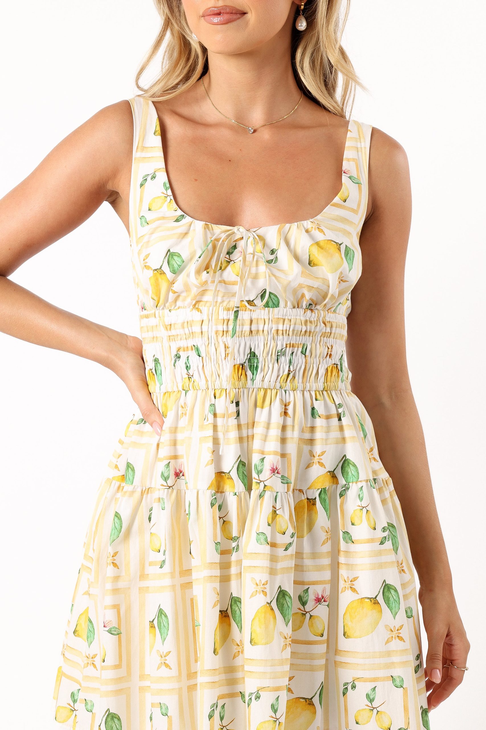 Cintrico Mini Dress - Lemon - Image 8