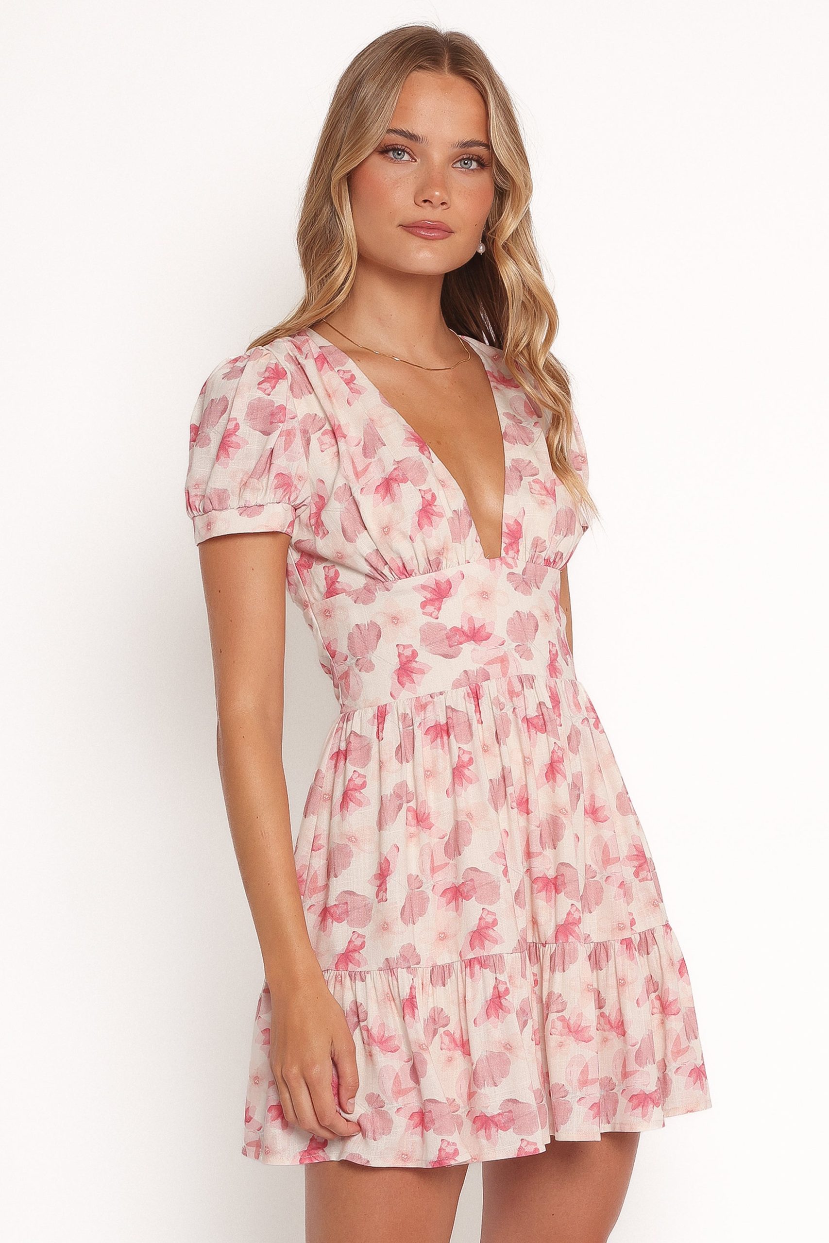 Clementine Mini Dress - Cream Floral - Image 7