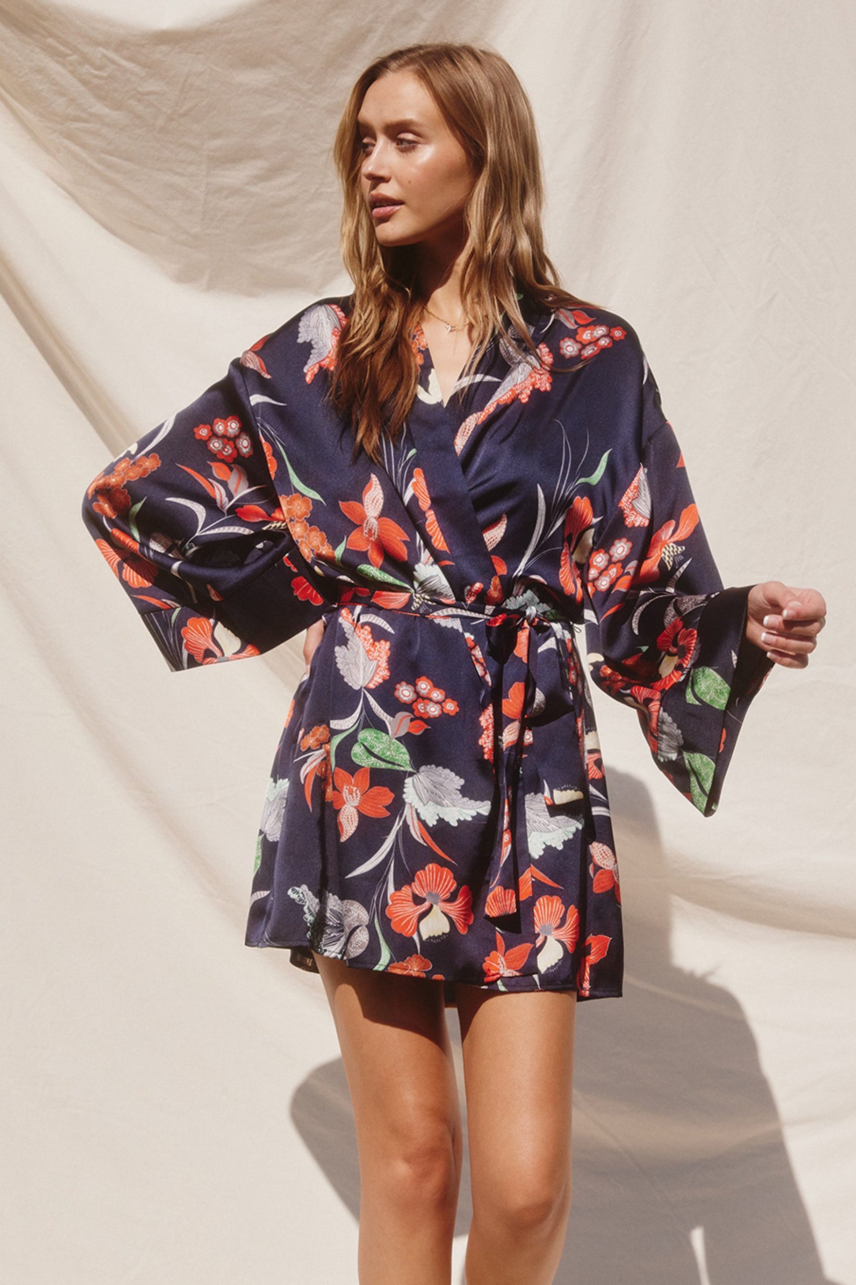 Clerice Long Sleeve Mini Dress - Navy - Image 4