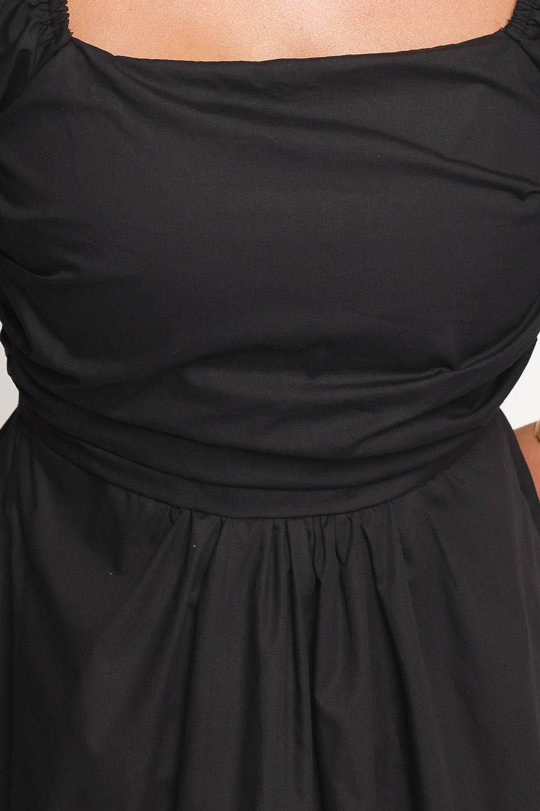 Clo Puff Sleeve Midi Dress - Black - Image 8