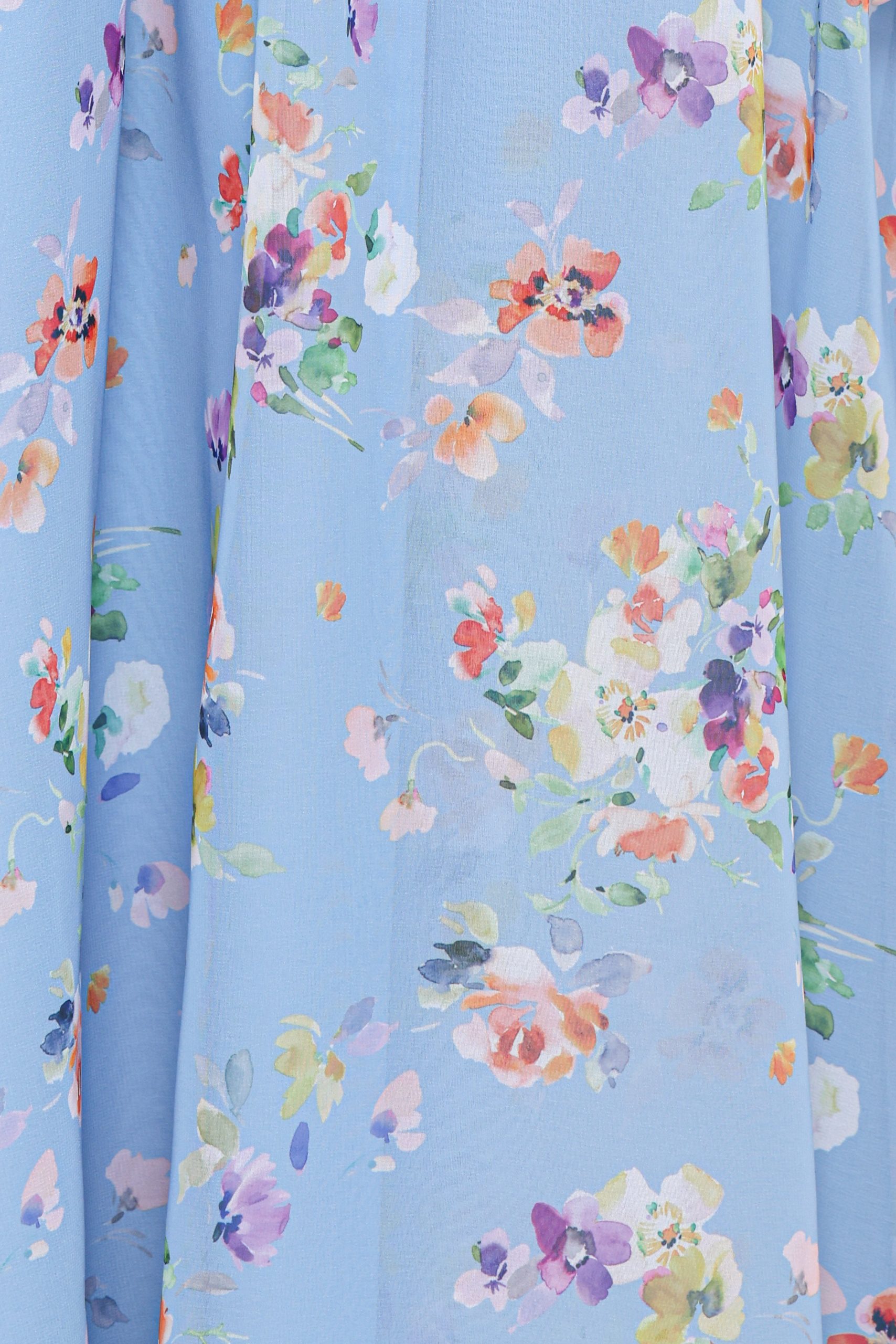 Codie Off Shoulder Maxi Dress - Cornflower Blue Floral - Image 7