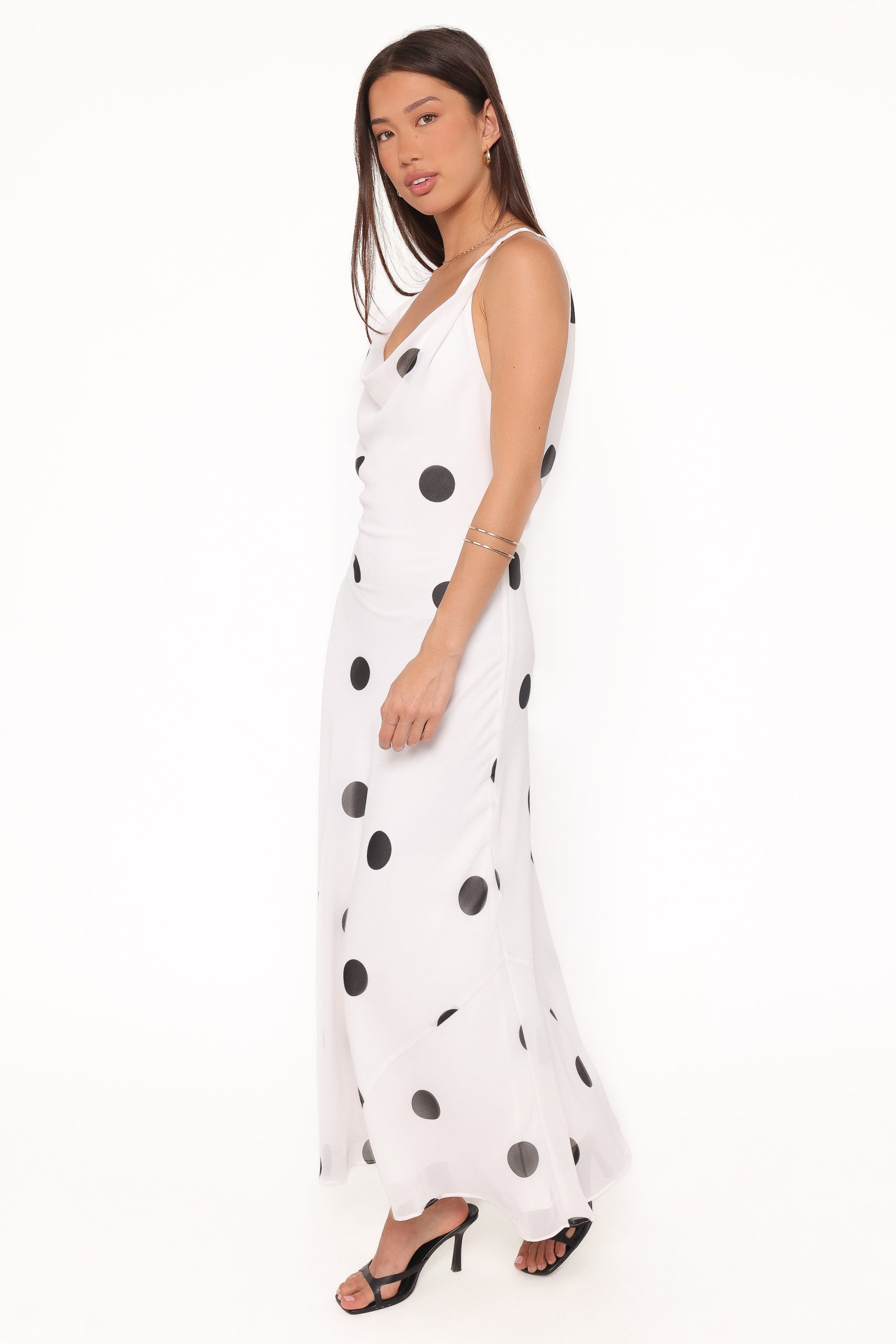 Collette Maxi Dress - White Polka Dot - Image 3