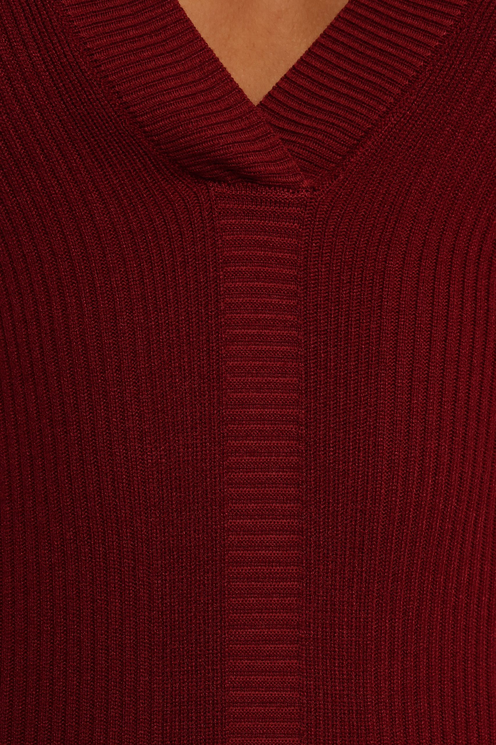 Collins Long Sleeve Midi Dress - Wine - Image 9