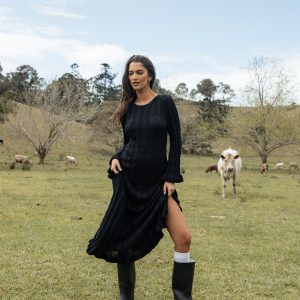 Colter Long Sleeve Maxi Dress - Black