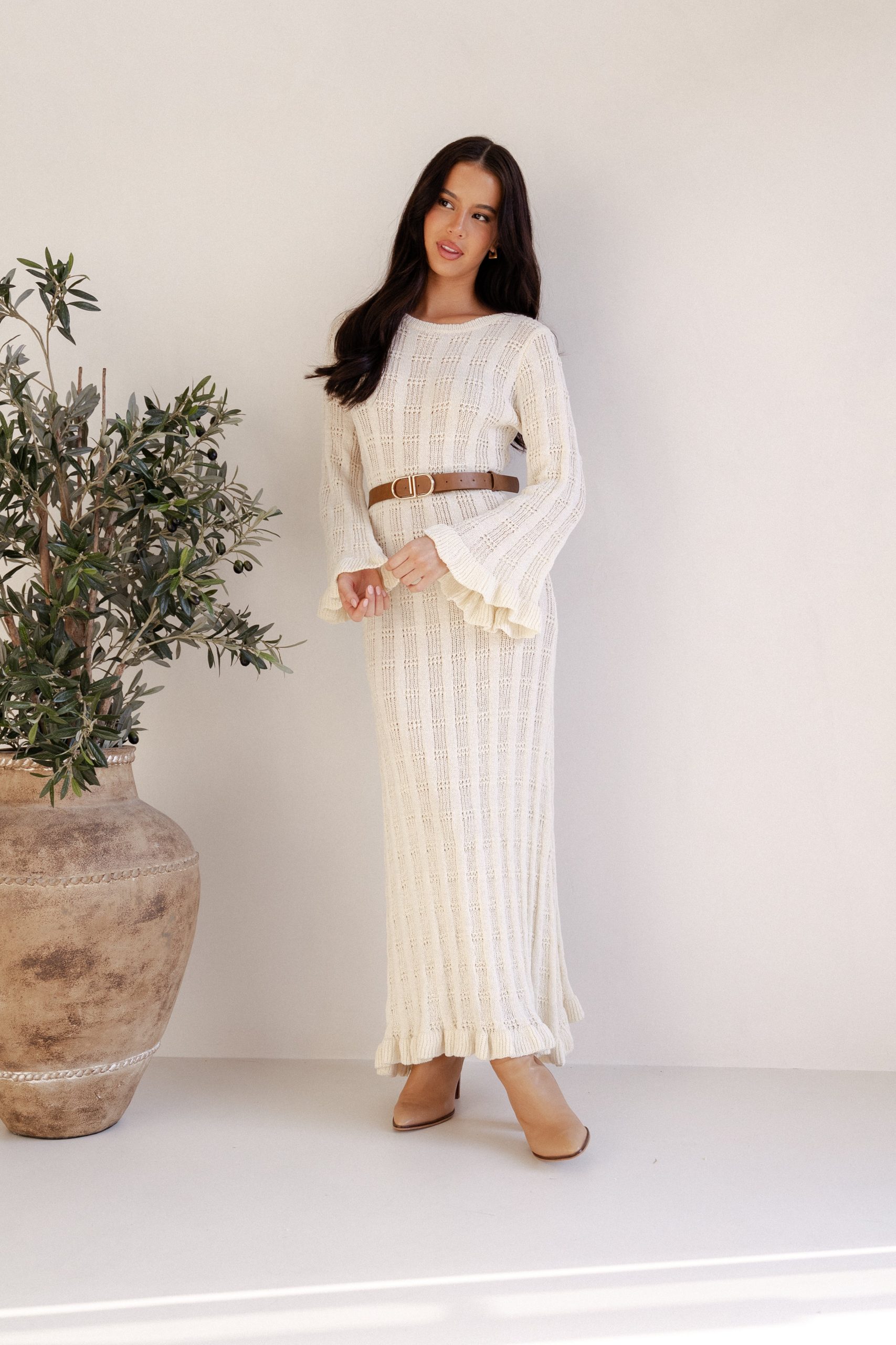 Colter Long Sleeve Maxi Dress - White - Image 2