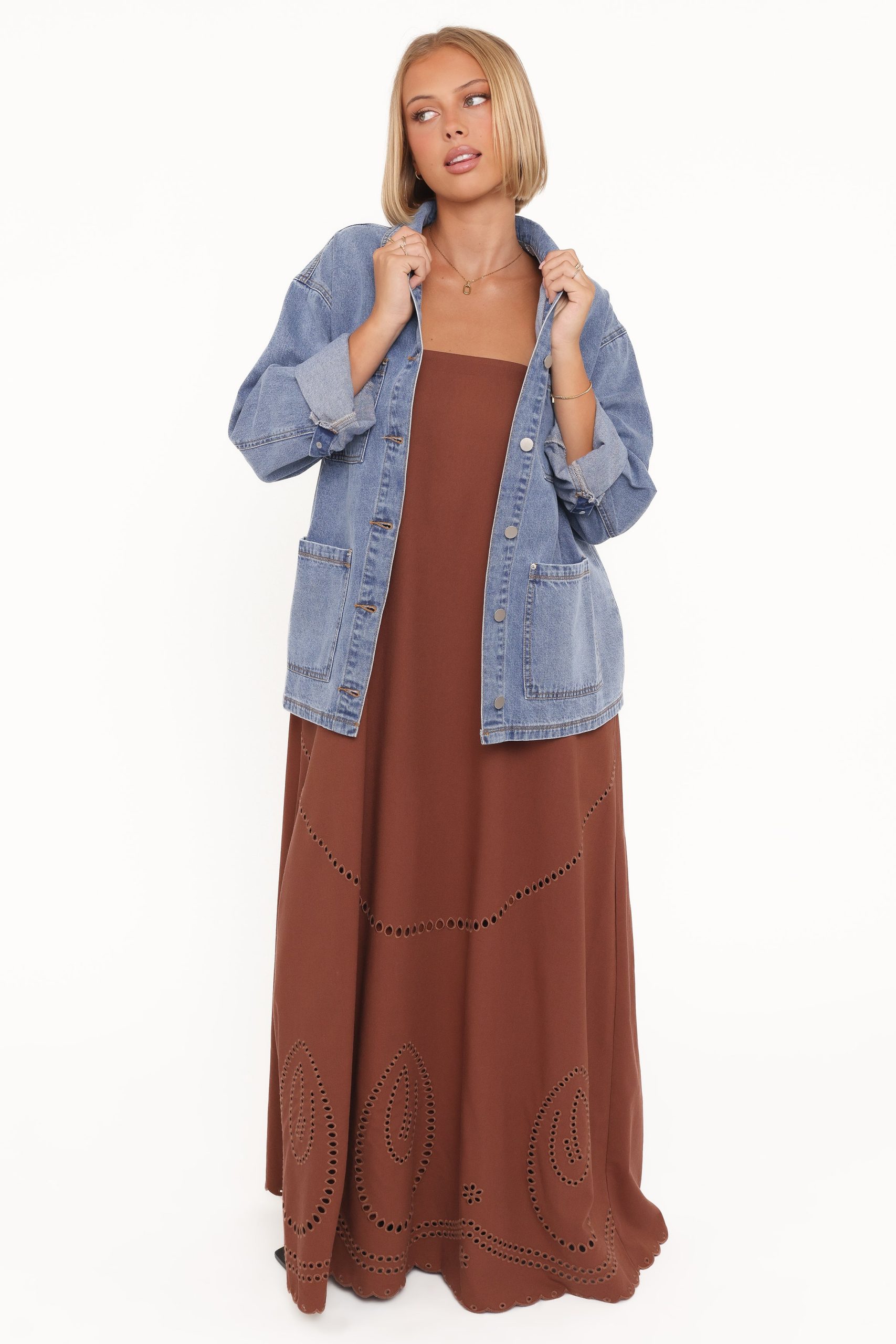 Como Strapless Maxi Dress - Brown - Image 6